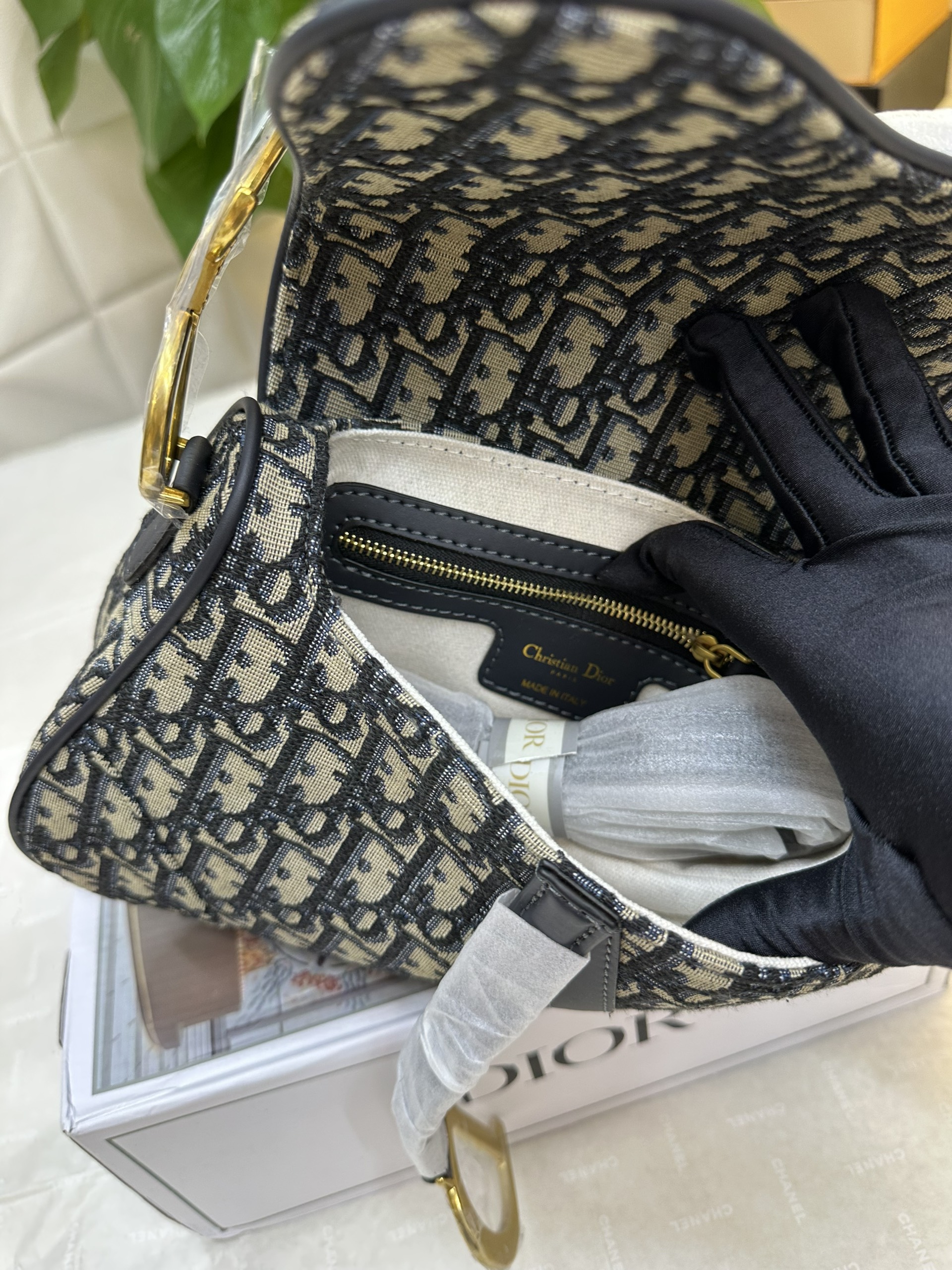 Túi Dior Saddle Bag With Strap Super Màu Xanh Đen Size 25.5cm