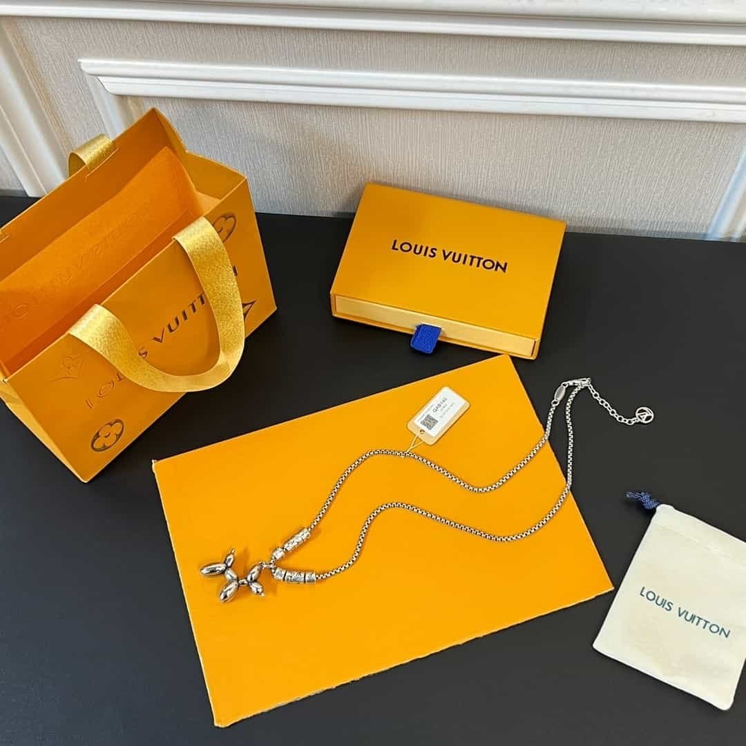 Vòng Cổ Louis Vuitton Cún Con Siêu Cấp Bạc Full Box