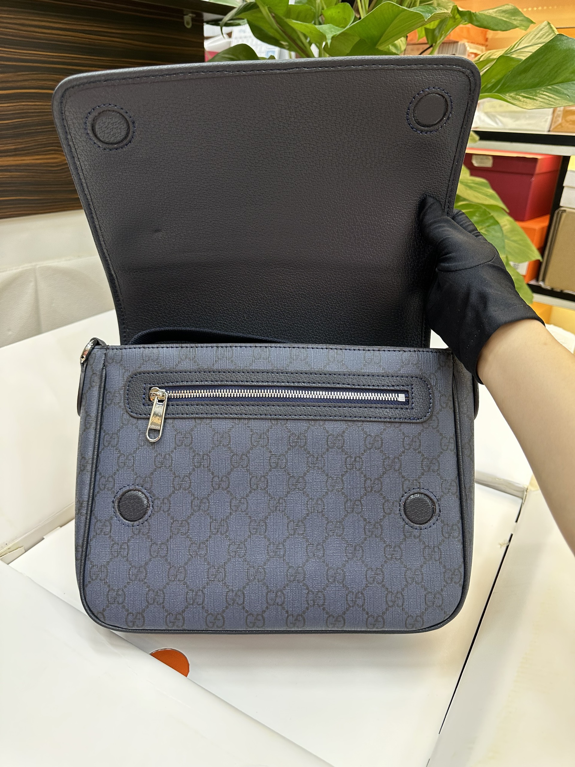 Túi Gucci Ophidia Medium Messenger Bag Màu Xanh Size 28cm Chưa Kèm Box