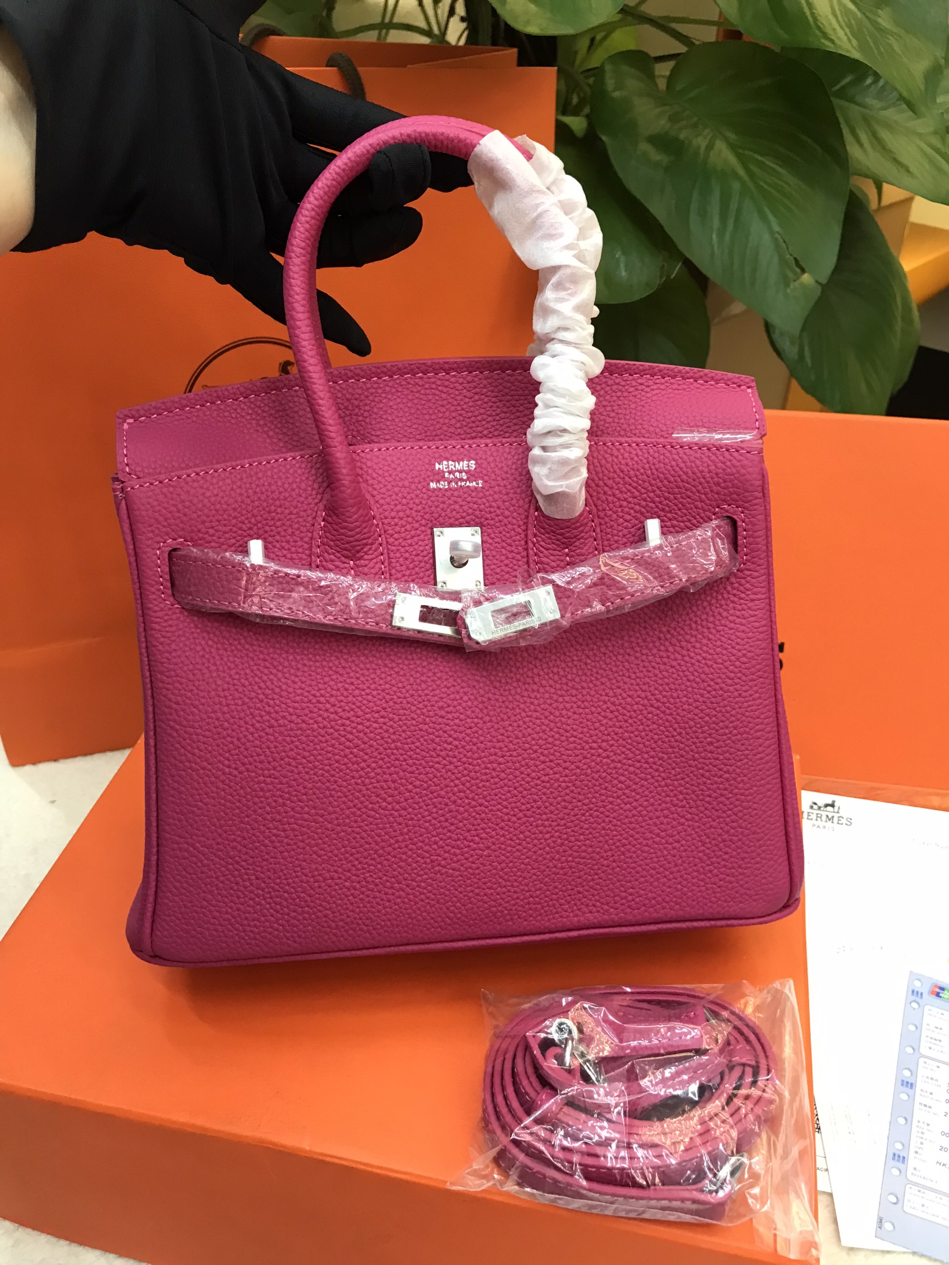 Túi Hermes Birkin 25 Super Màu Hồng Khóa Bạc Size 25cm