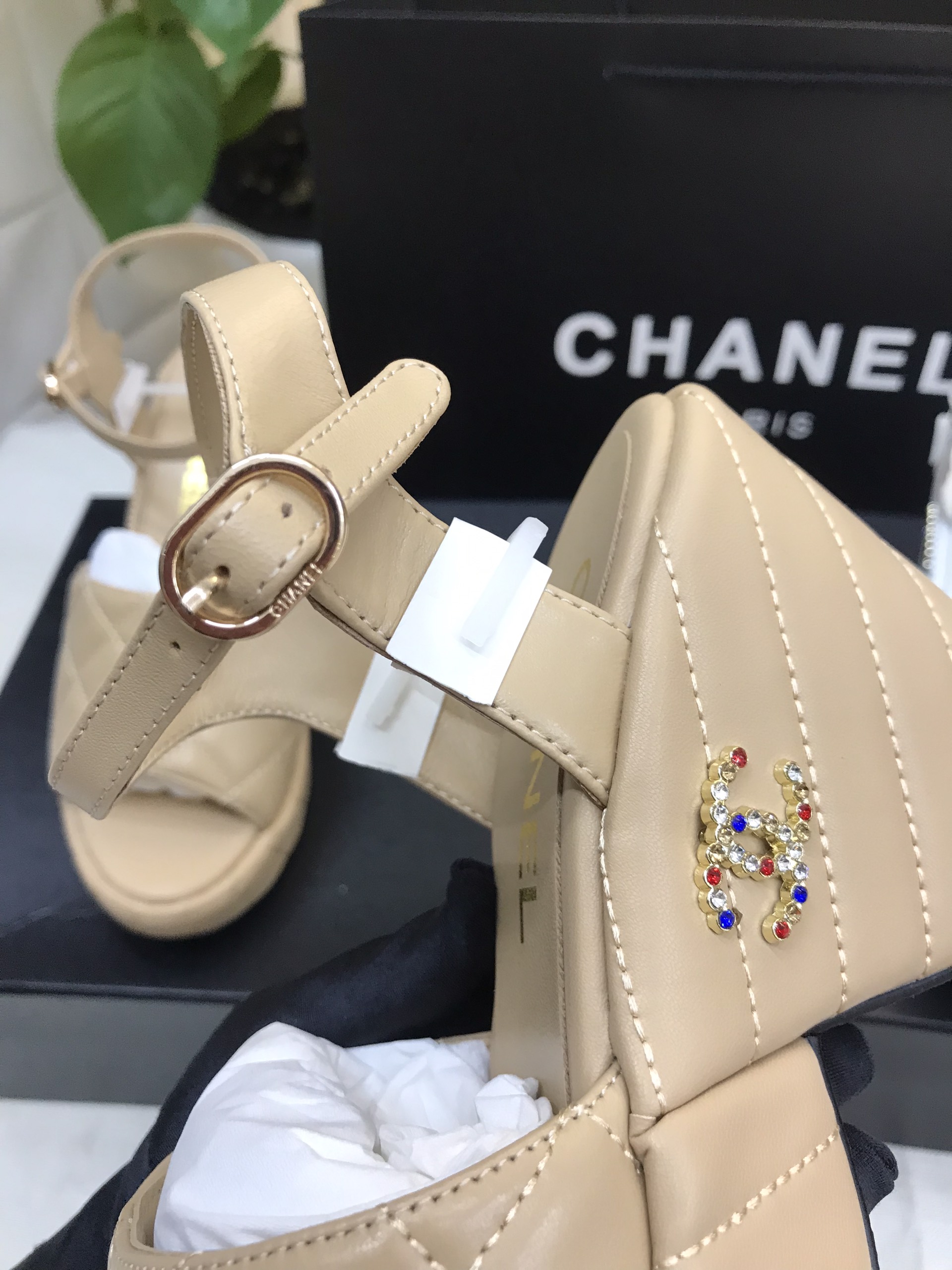 Giày Chanel Sandal Siêu Cấp Màu Nude Size 39