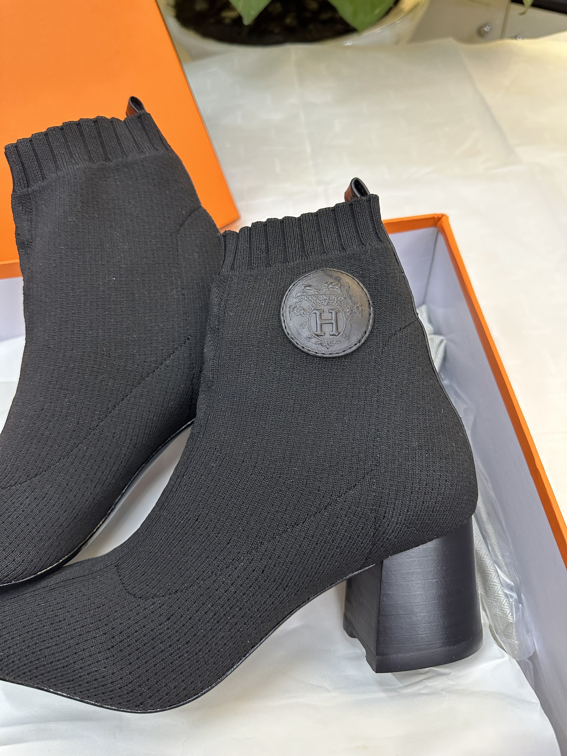 Giày Hermes Jenna 90 Ankle Boot Black Siêu Cấp Size 36