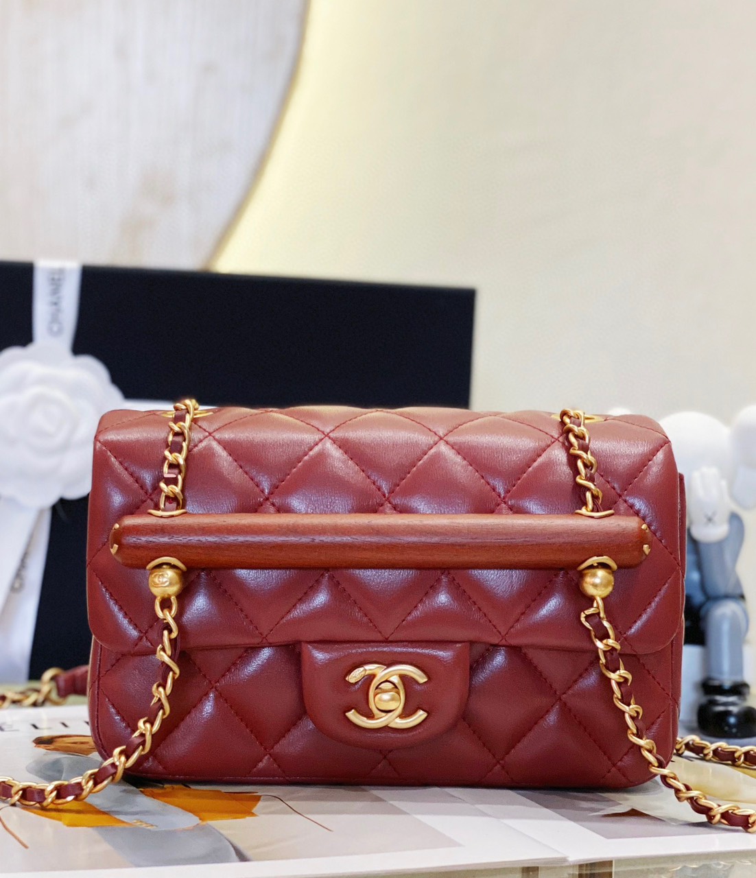 Túi Xách Chanel Classic 23A Siêu Cấp Da Lì Màu Đỏ Size 21cm