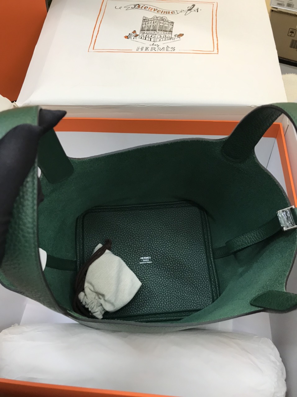 Túi Hermes Picotin 22 Vip Màu Xanh Rêu Khóa Bạc Size 22cm Chưa Kèm Box