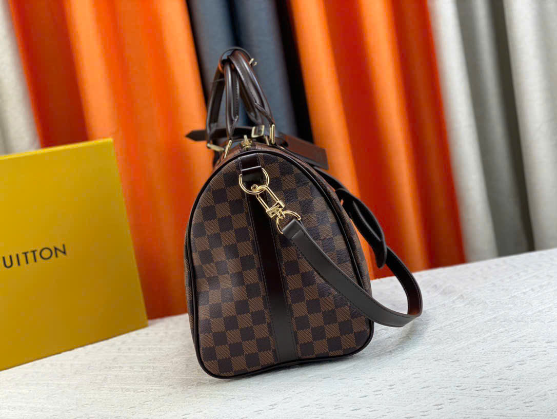Túi Du Lịch LV Keepall Damier Graphite Ô Nâu Size 50cm N41414