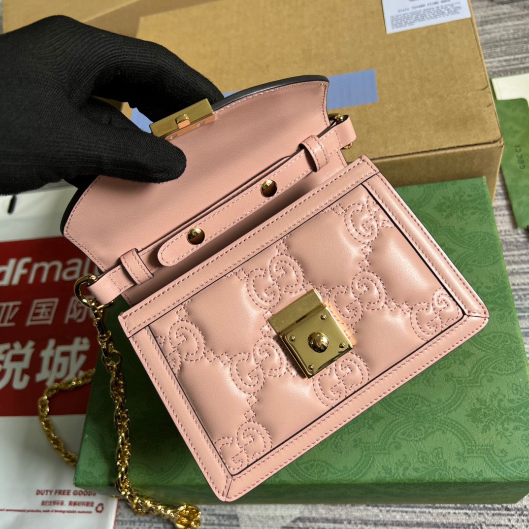 Túi xách Gucci Siêu Cấp Matelassé Màu Hồng 724499