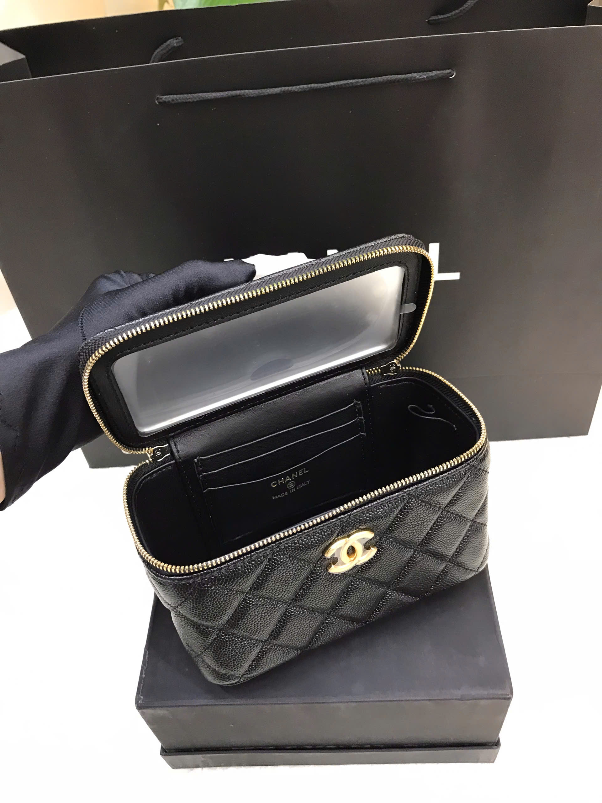 Túi Chanel Vanity Handle Siêu Cấp Màu Đen Size 20cm