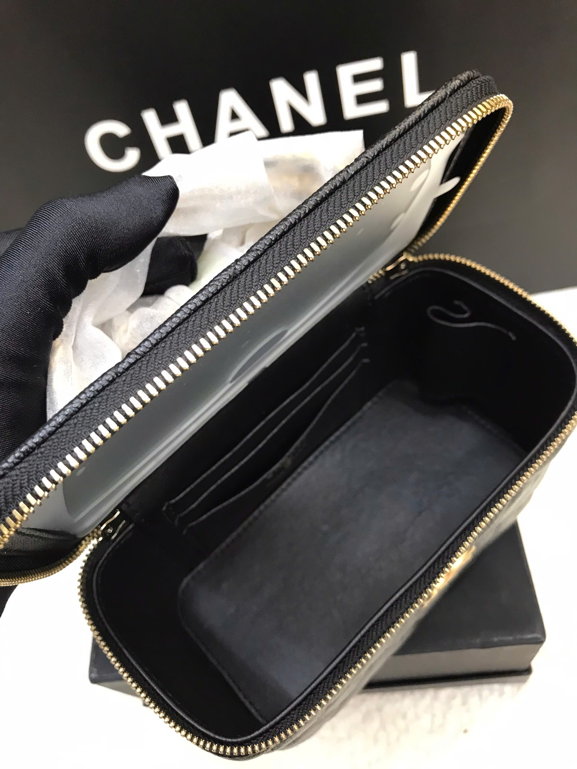 Túi Chanel Vanity Handle Siêu Cấp Màu Đen Size 20cm