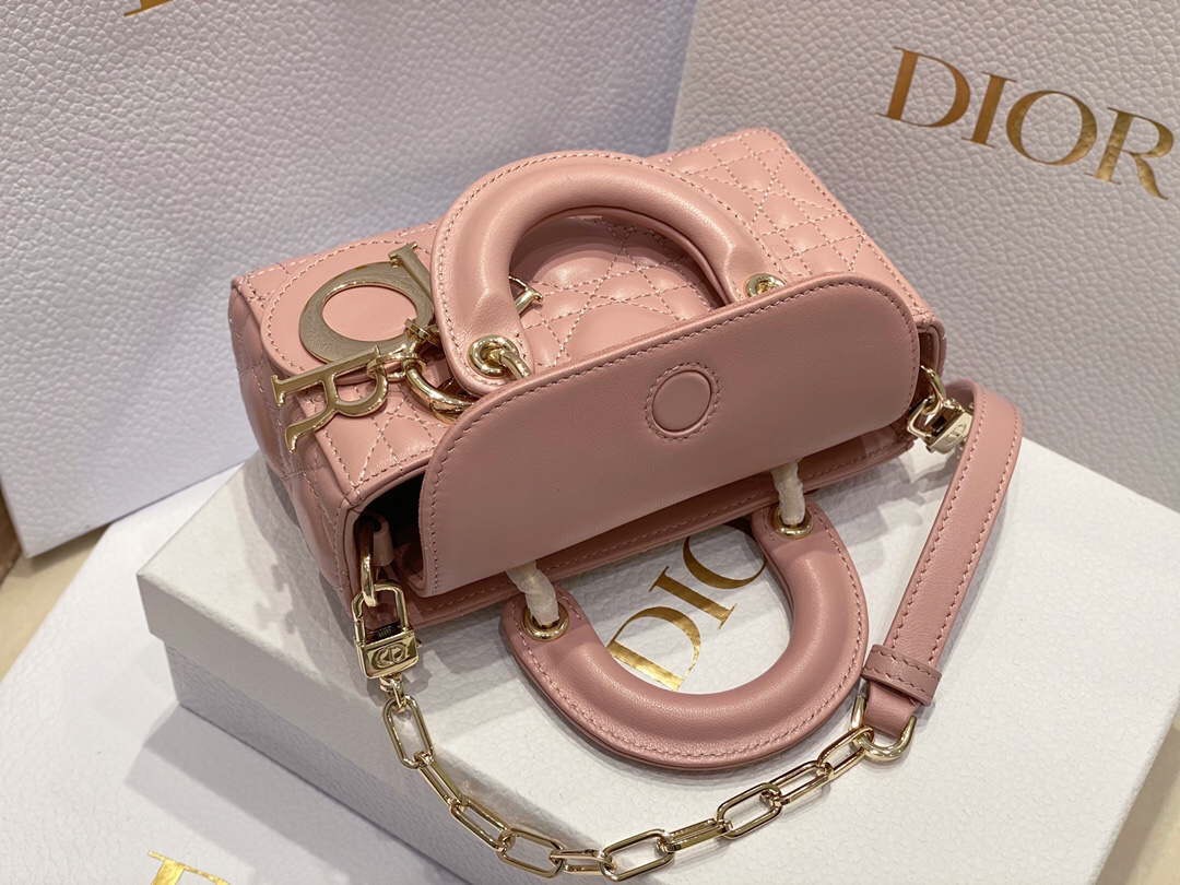Túi Xách Dior D- Joy Siêu Cấp Màu Hồng Size 16cm