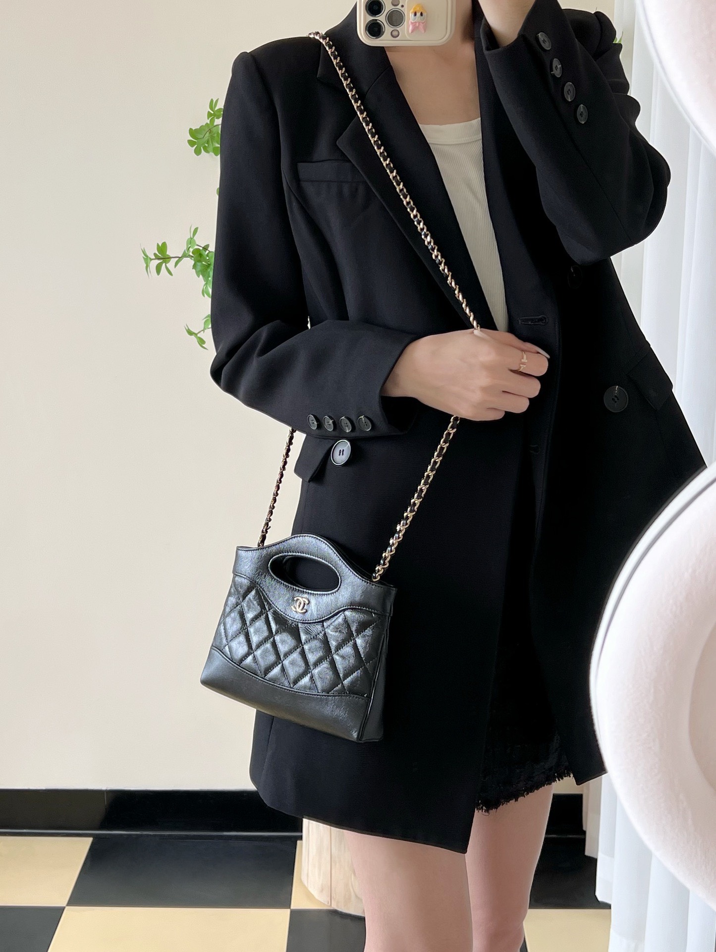 Túi Chanel 24C 31 Mini Nano Bag Super Màu Đen Size 21cm