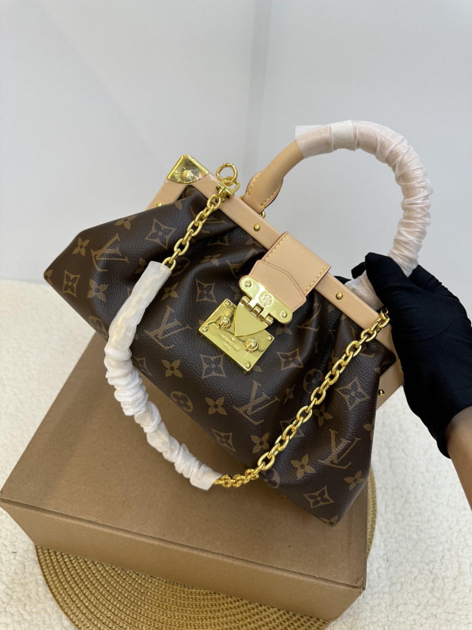 Túi Xách LV Monogram Clutch Super Màu Nâu Size 28cm Full Box
