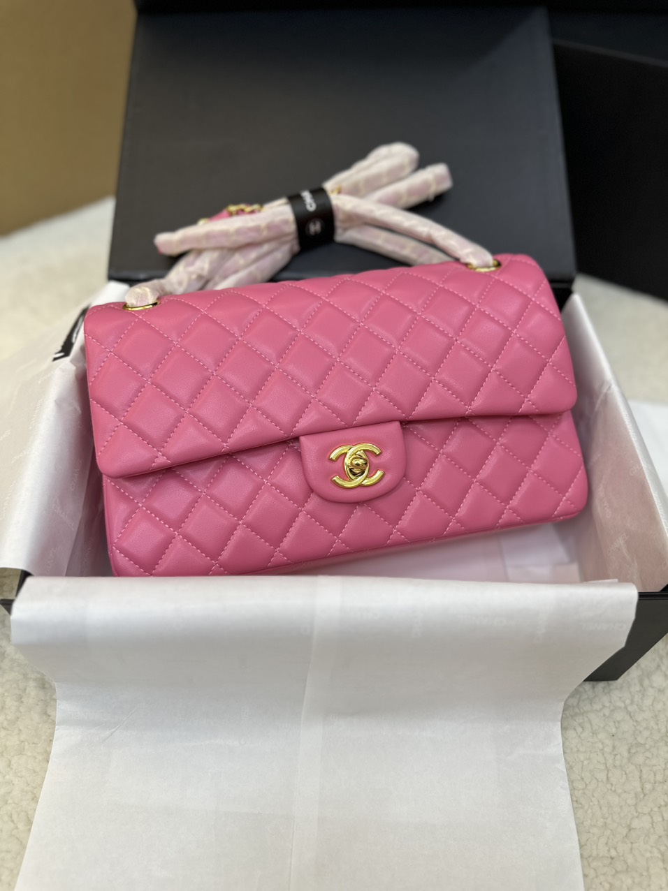 Túi Xách Chanel Classic Flap Màu Hồng Size 25cm