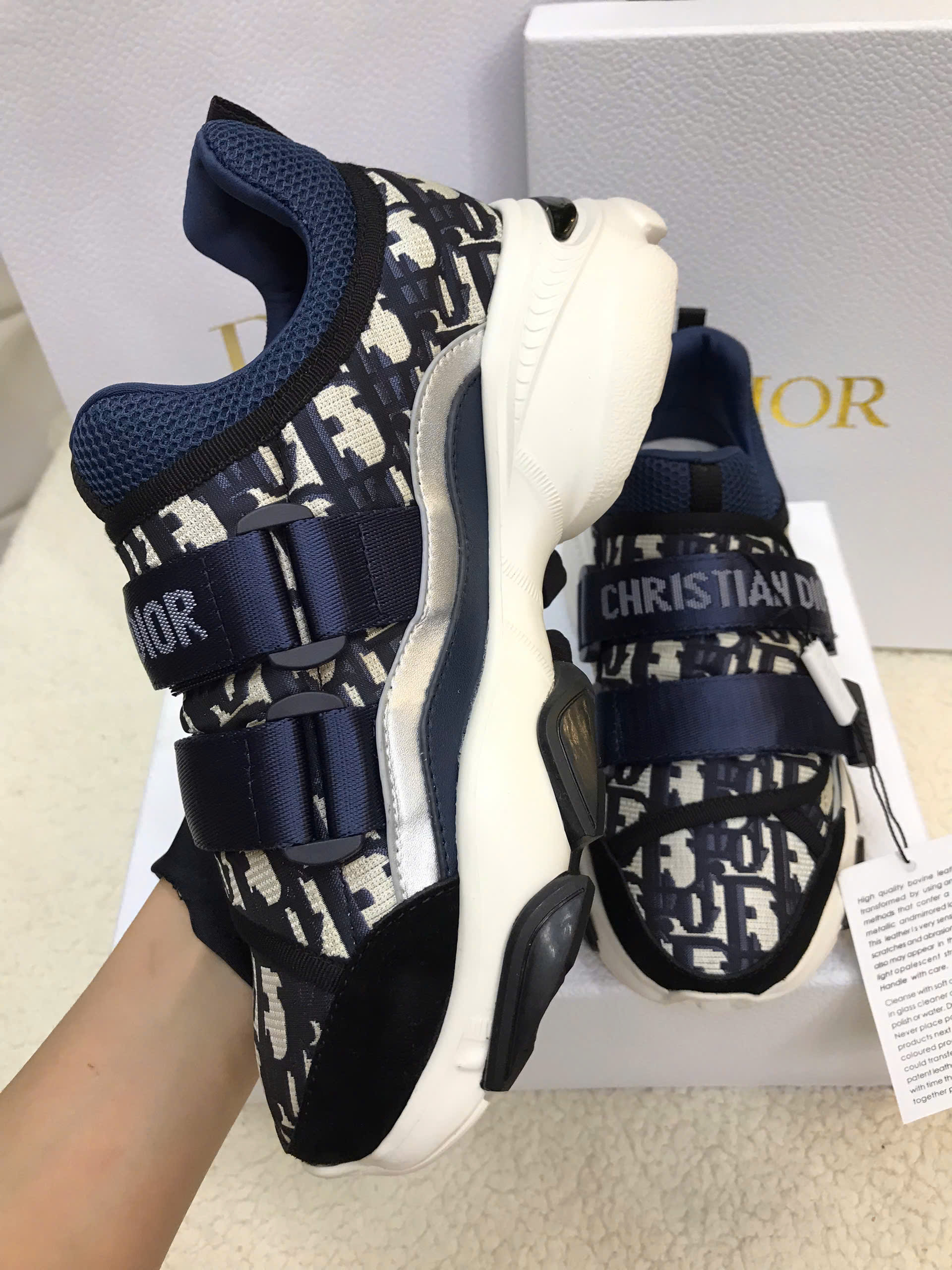 Giày Dior D-Wander Sneaker Deep Blue Siêu Cấp Màu Xanh Size 35