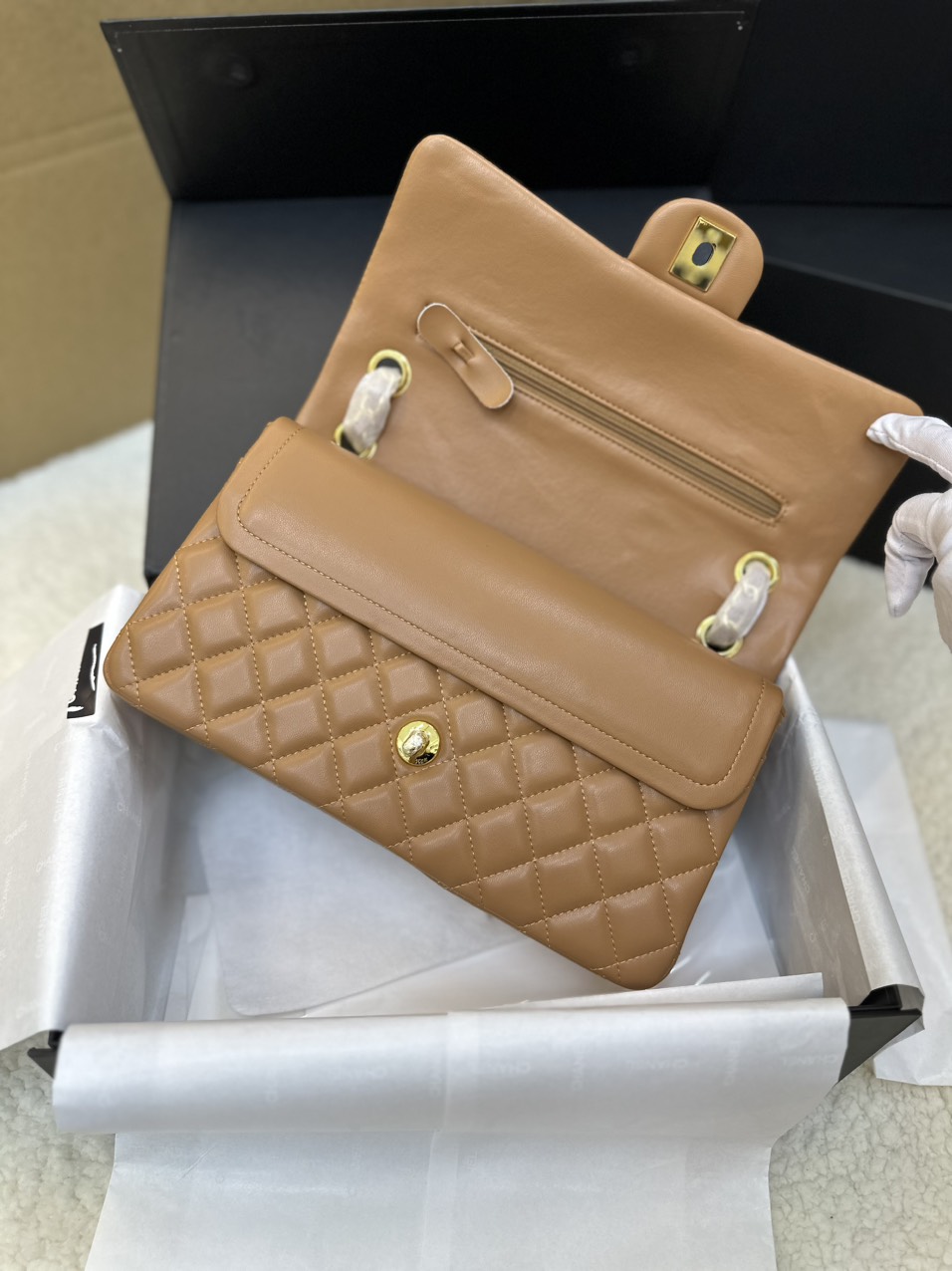 Túi Xách Chanel Classic Flap Màu Nâu Size 25cm