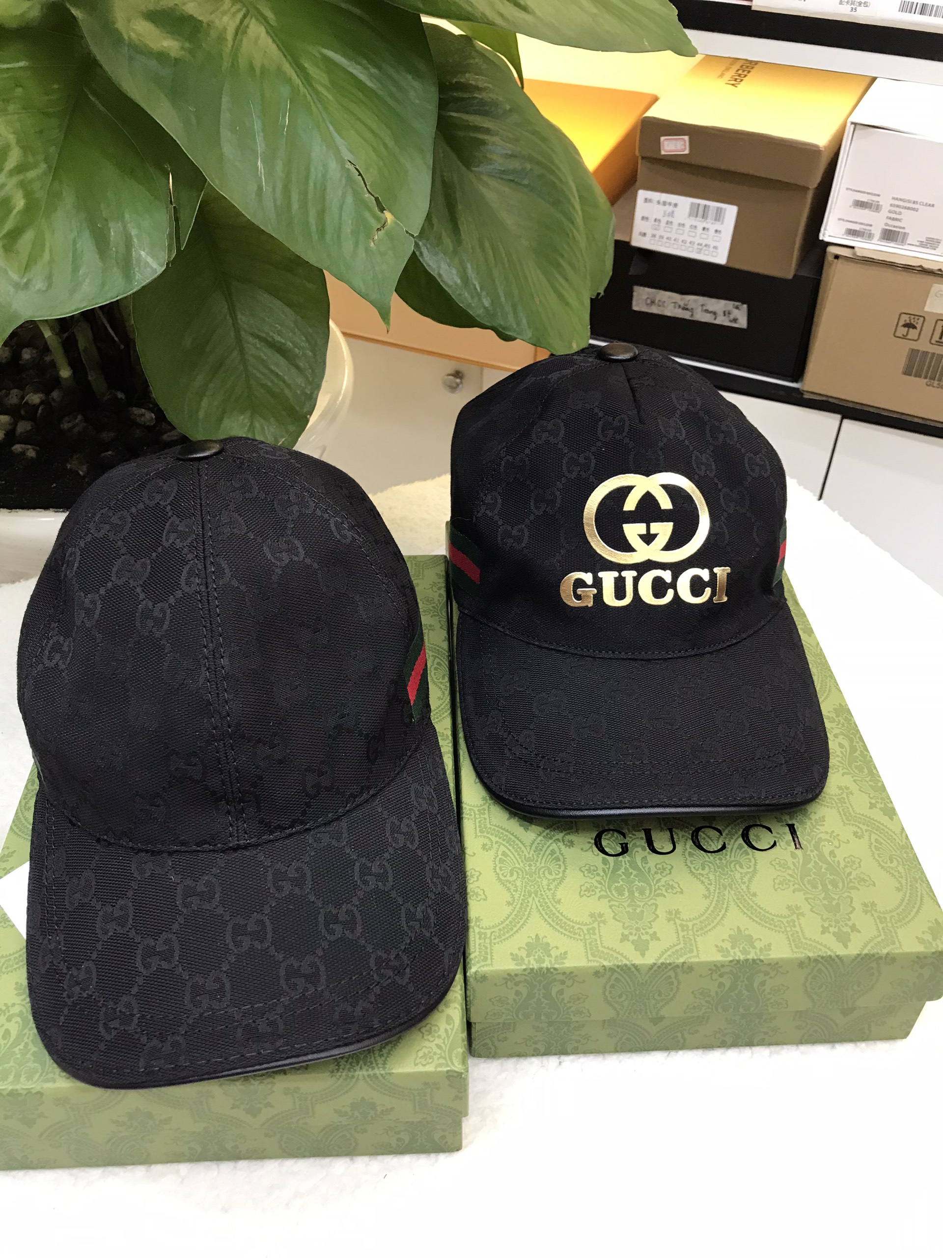 Mũ Gucci Original GG Canvas Baseball With Web Black Siêu Cấp