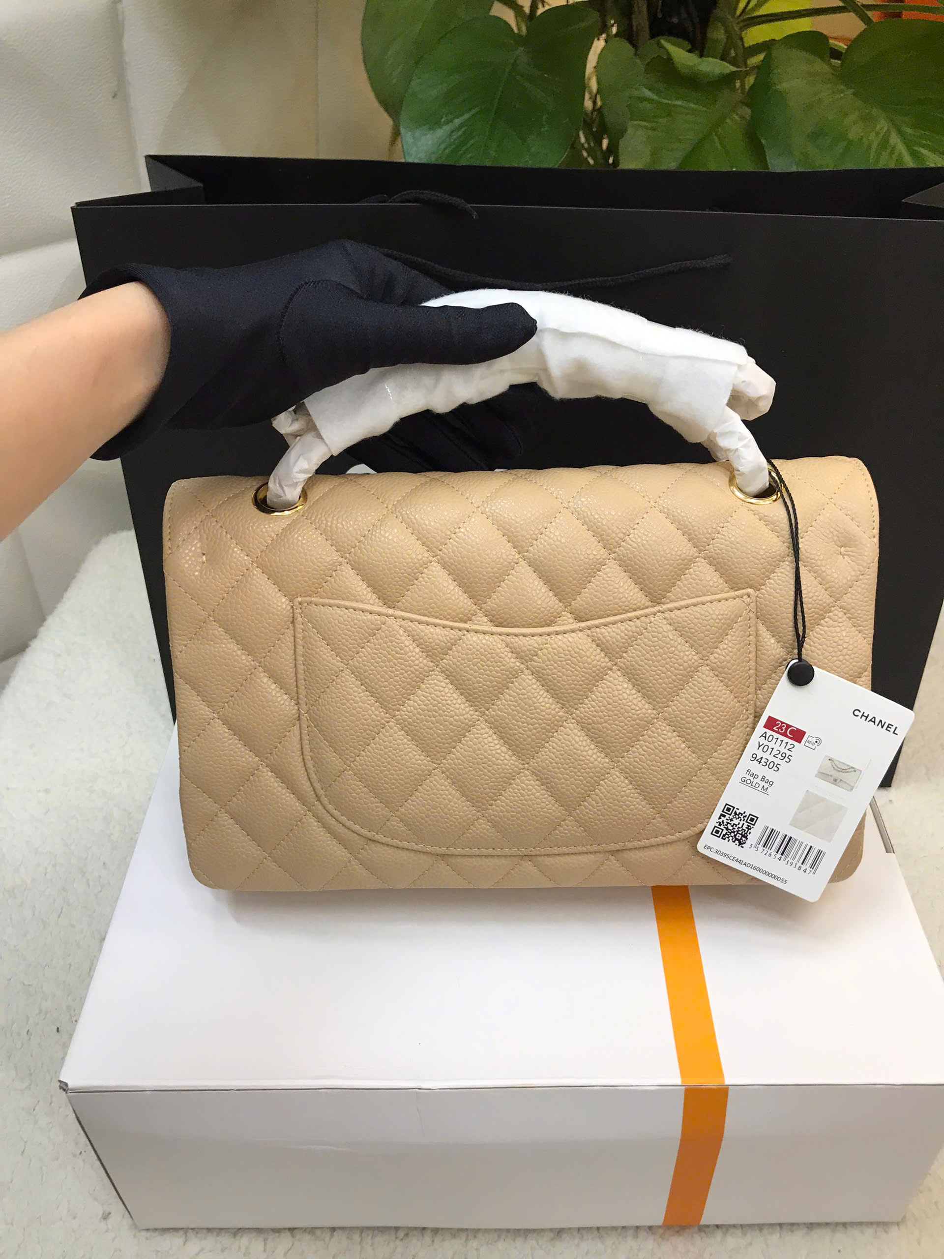 Túi Chanel Medium Classic Flap Beige Siêu Cấp Màu Be Size 25cm