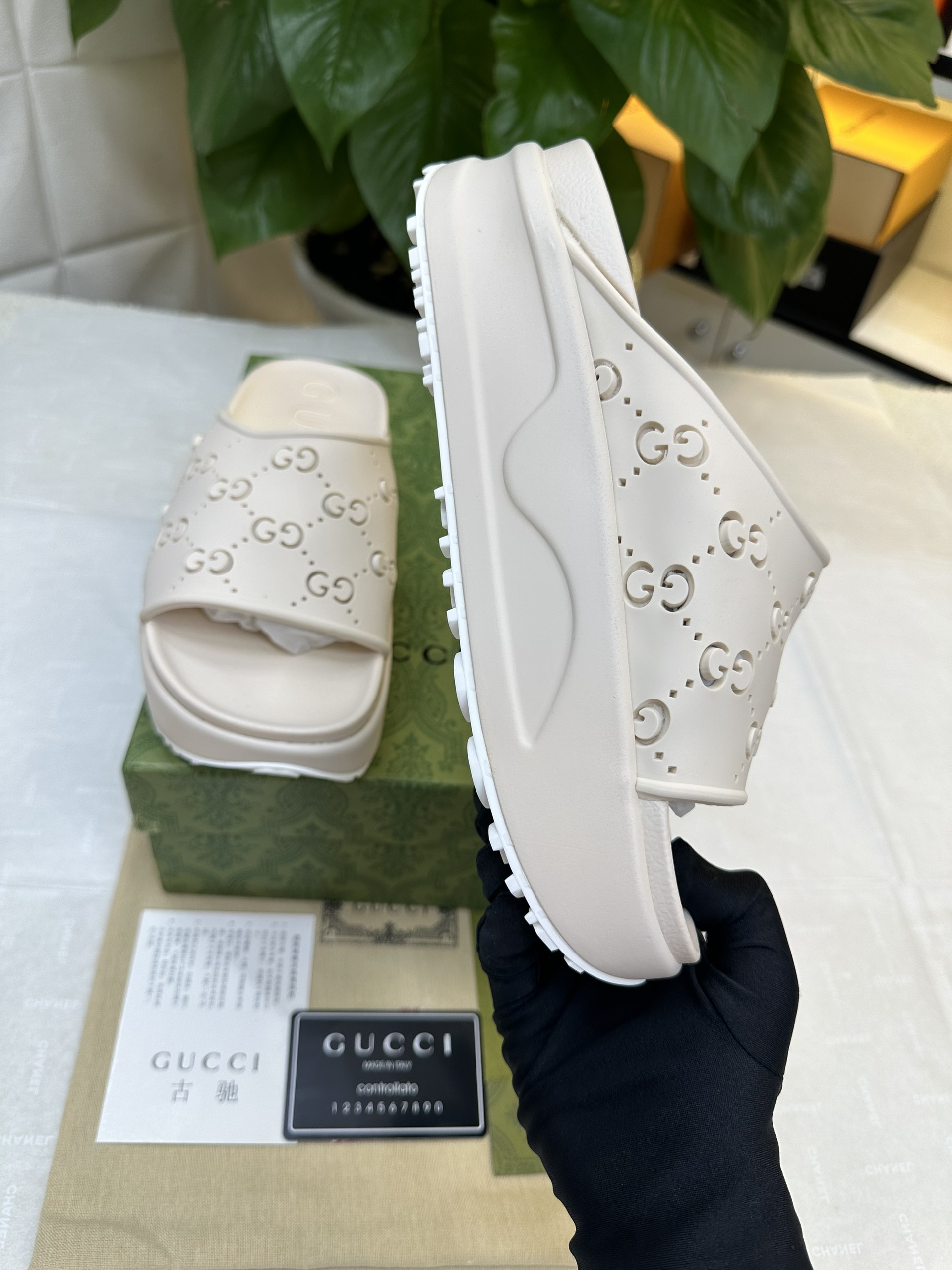 Giày Gucci GG Sandal Siêu Cấp Màu Trắng Size 35