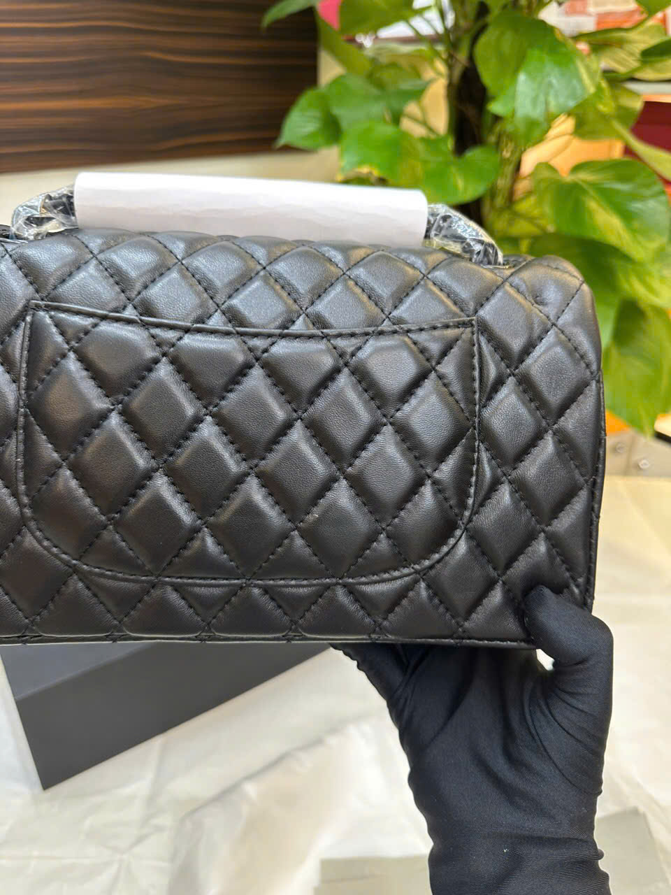 Túi Chanel Classic Flap Super Màu Đen Khóa Đen Size 25cm