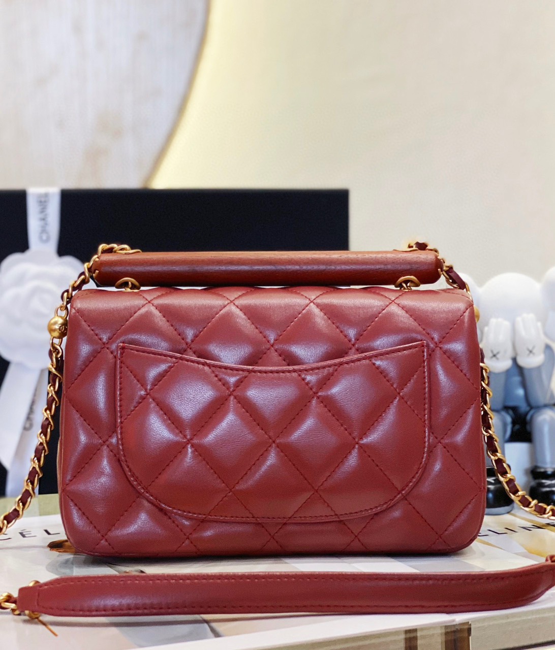 Túi Xách Chanel Classic 23A Siêu Cấp Da Lì Màu Đỏ Size 21cm