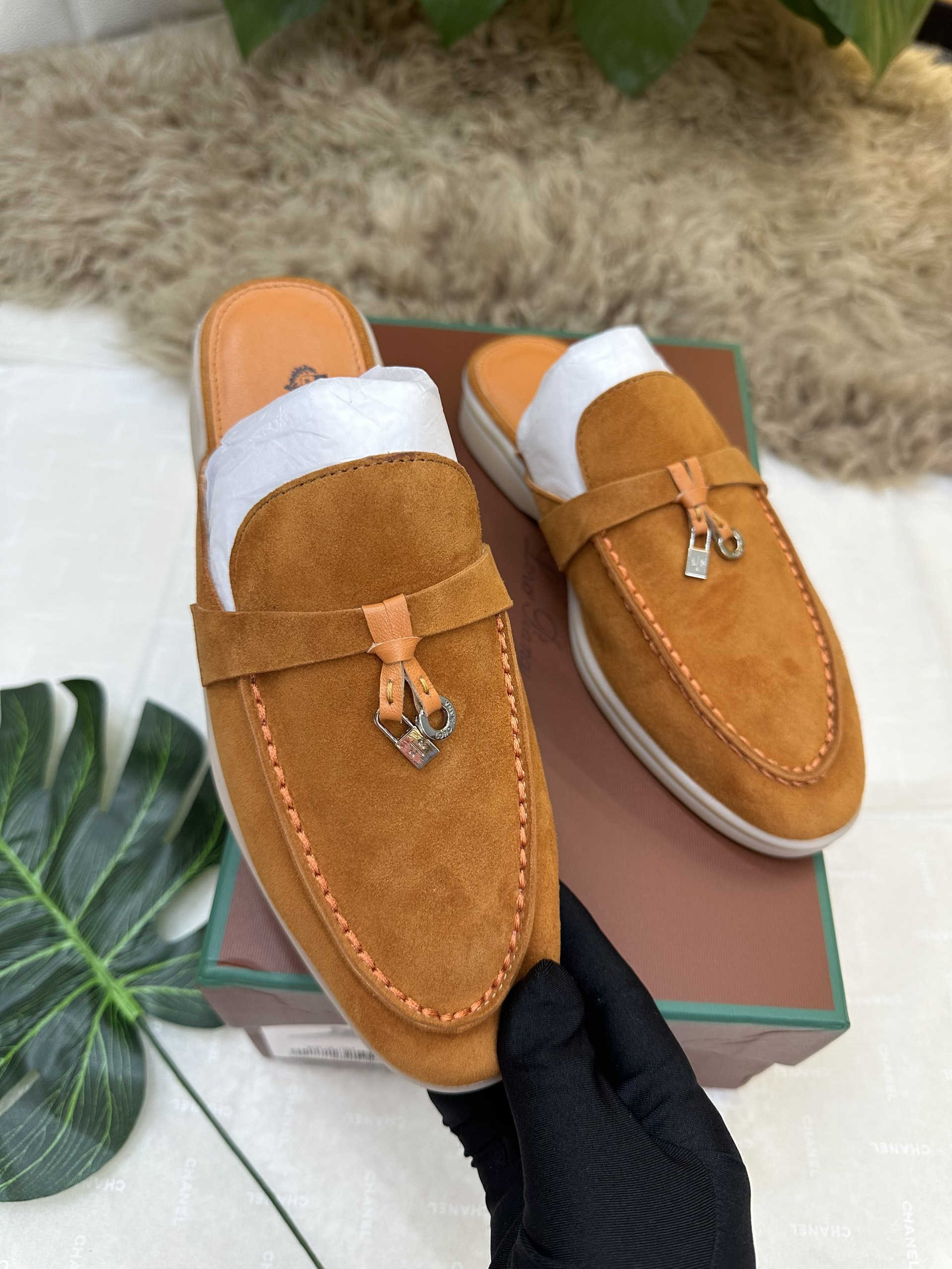 Giày Lười Loro Piana Siêu Cấp Màu Nâu Size 36