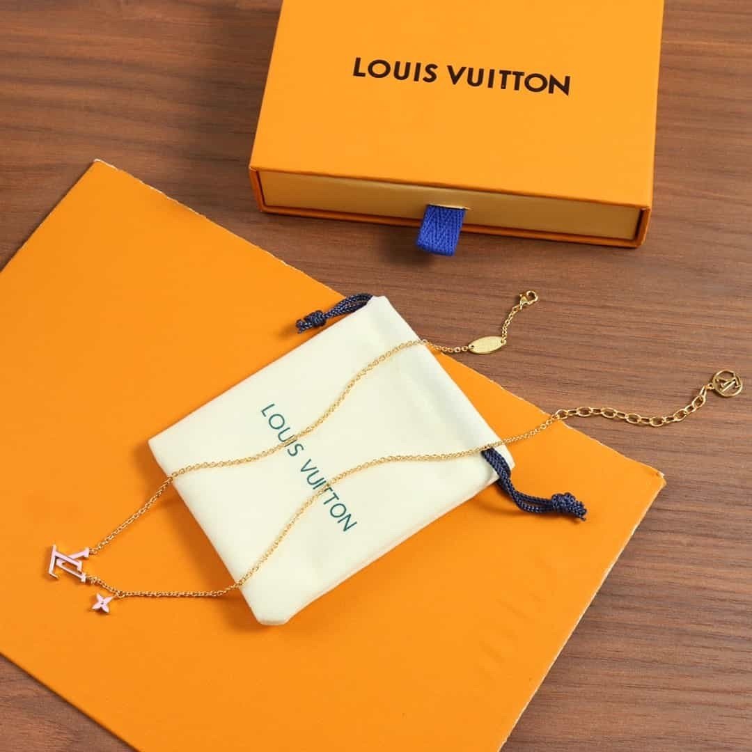 Vòng Cổ Vòng Tay Louis Vuitton Cỏ Bốn Lá Siêu Cấp Hồng Full Box