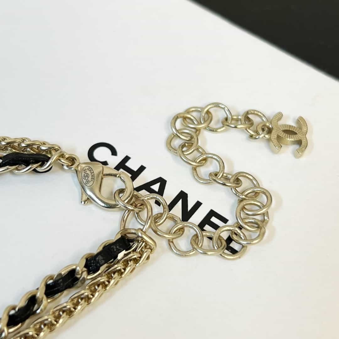 Vòng Cổ Chanel Tua Rua Đôi Chữ C Siêu Cấp