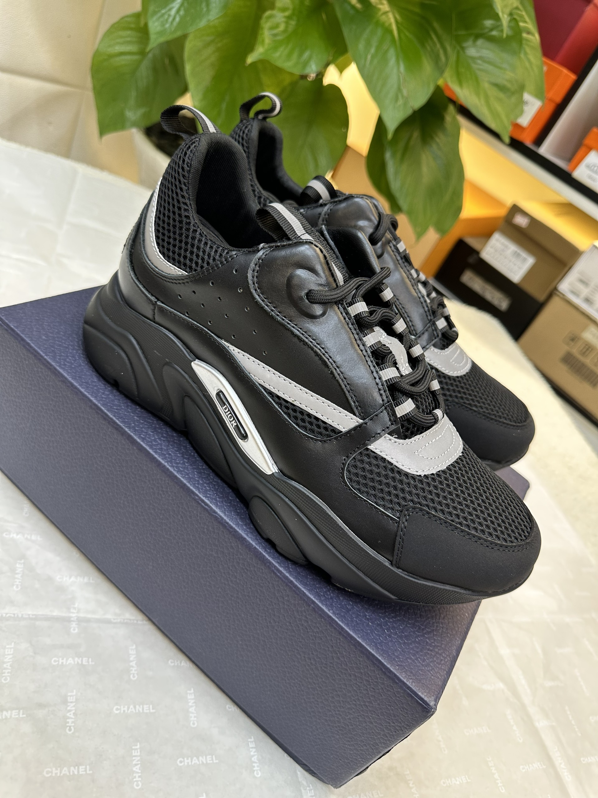 Giày Dior B22 Sneaker ‘Black Mesh’ Siêu Cấp Màu Đen Size 42