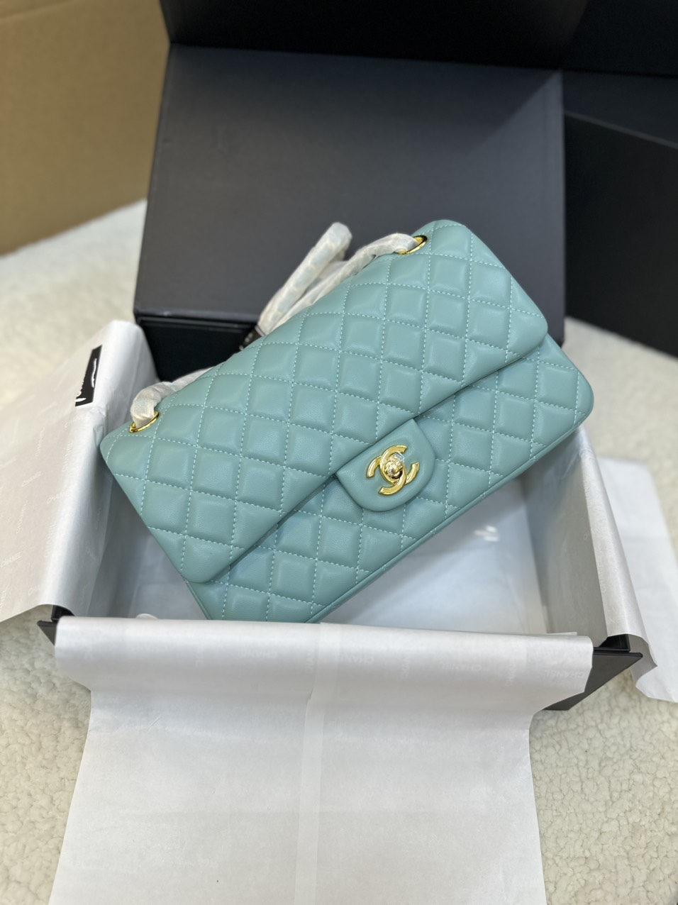 Túi Xách Chanel Classic Flap Xanh Mint Size 25cm