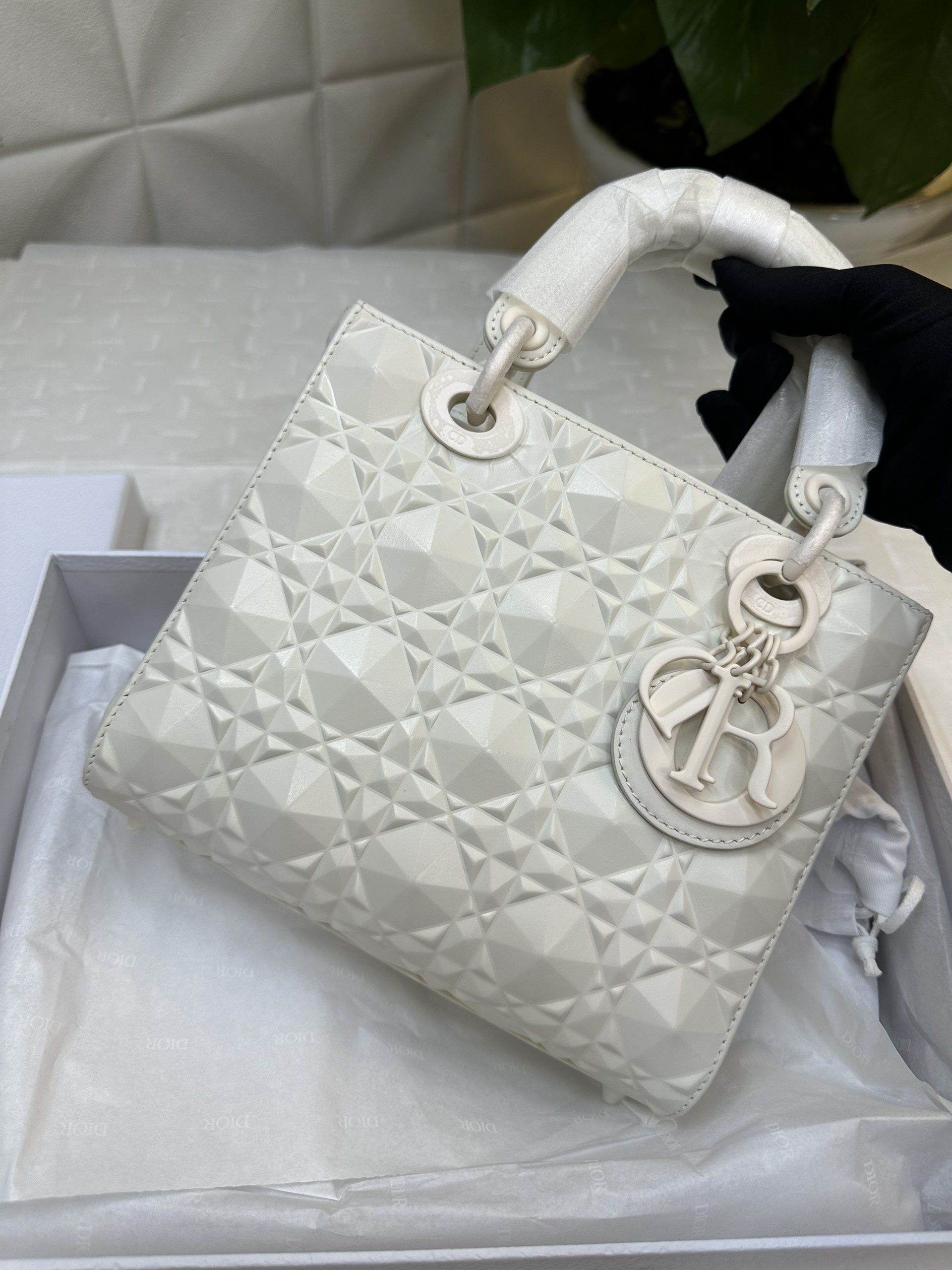 Túi Dior Small Lady My ABCDIOR Diamond Bag White Vip Size 20cm