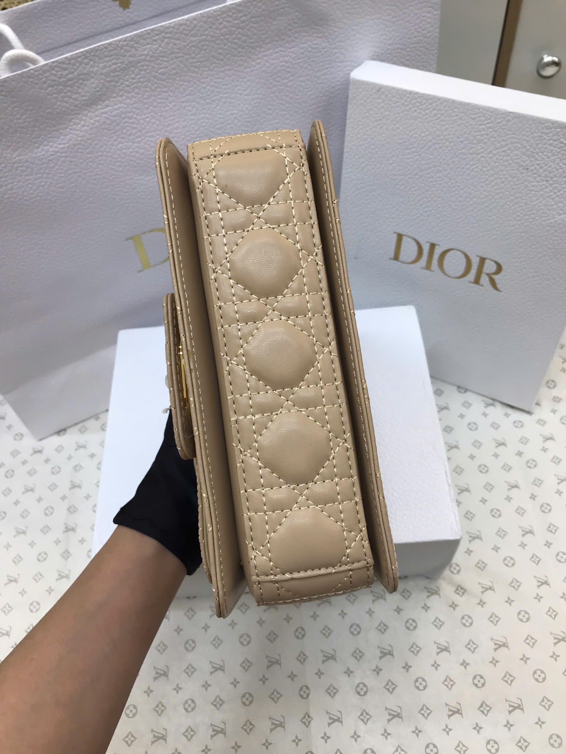 Túi Dior Small Dior Jolie Top Handle Bag Super Màu Be Size 22cm