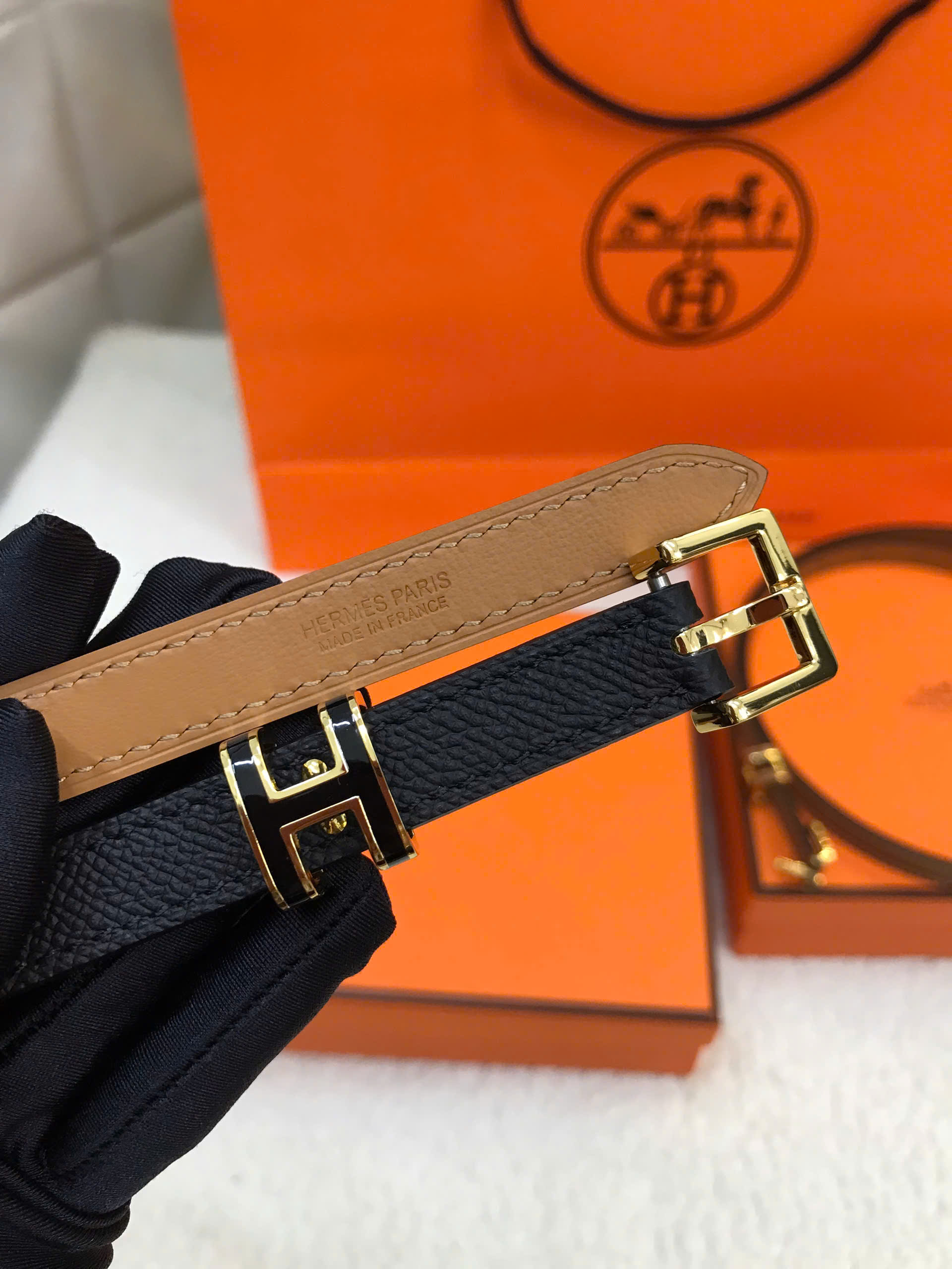 Thắt Lưng Hermes Pop H 15 Belt Craie Siêu Cấp Màu Đen