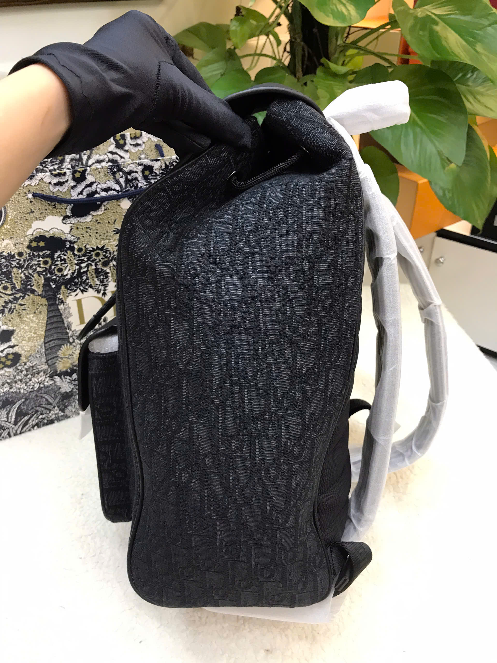 Balo Dior Saddle Backpack with Flap Siêu Cấp Màu Đen Size 40cm