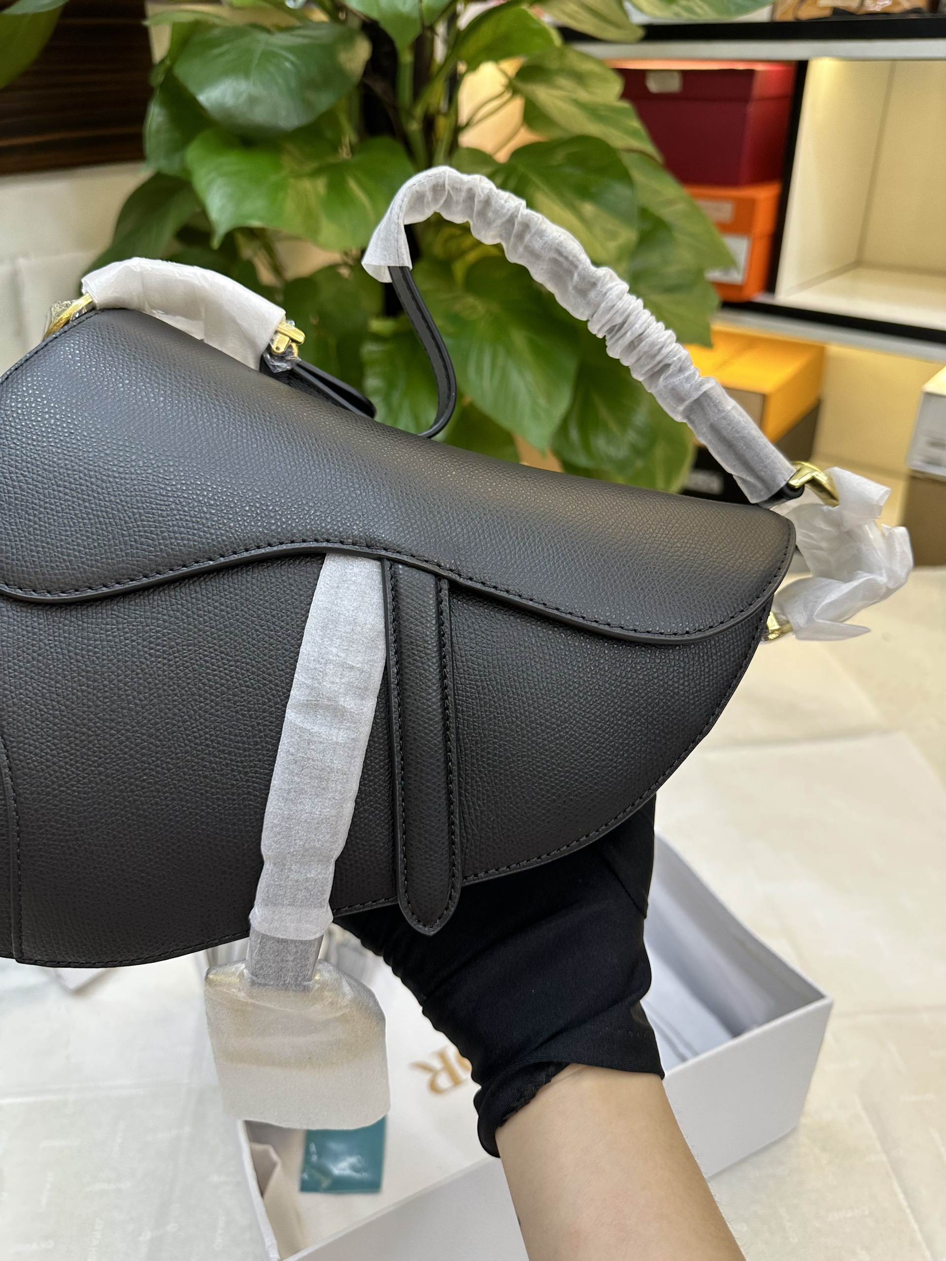 Túi Dior Saddle Bag With Strap Black Vip Size 25cm