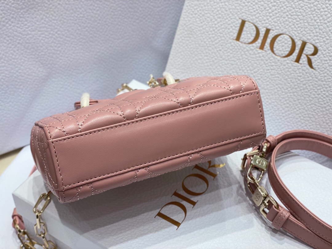 Túi Xách Dior D- Joy Siêu Cấp Màu Hồng Size 16cm