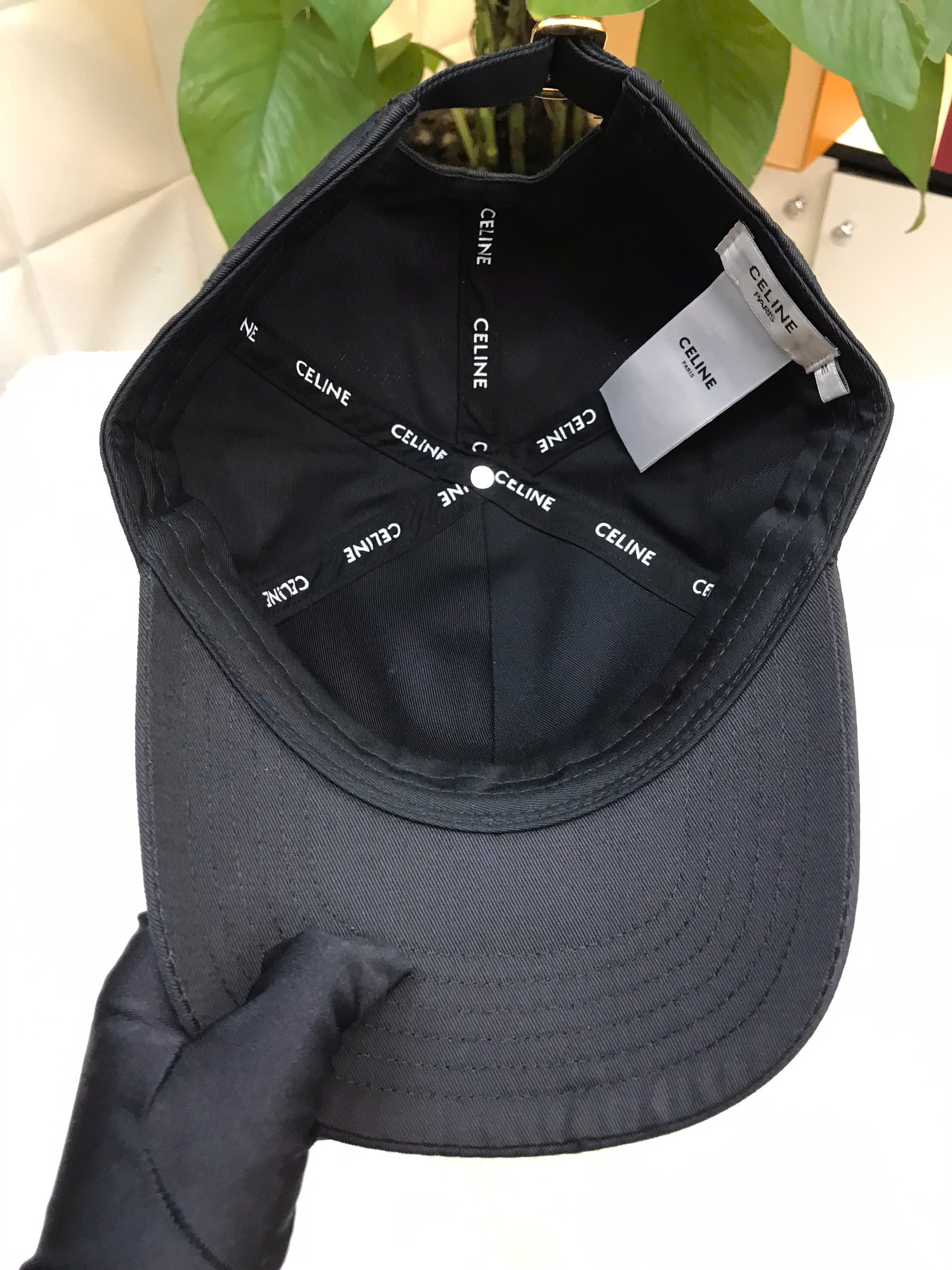 Mũ Celine Baseball Cap In Cotton Black Siêu Cấp