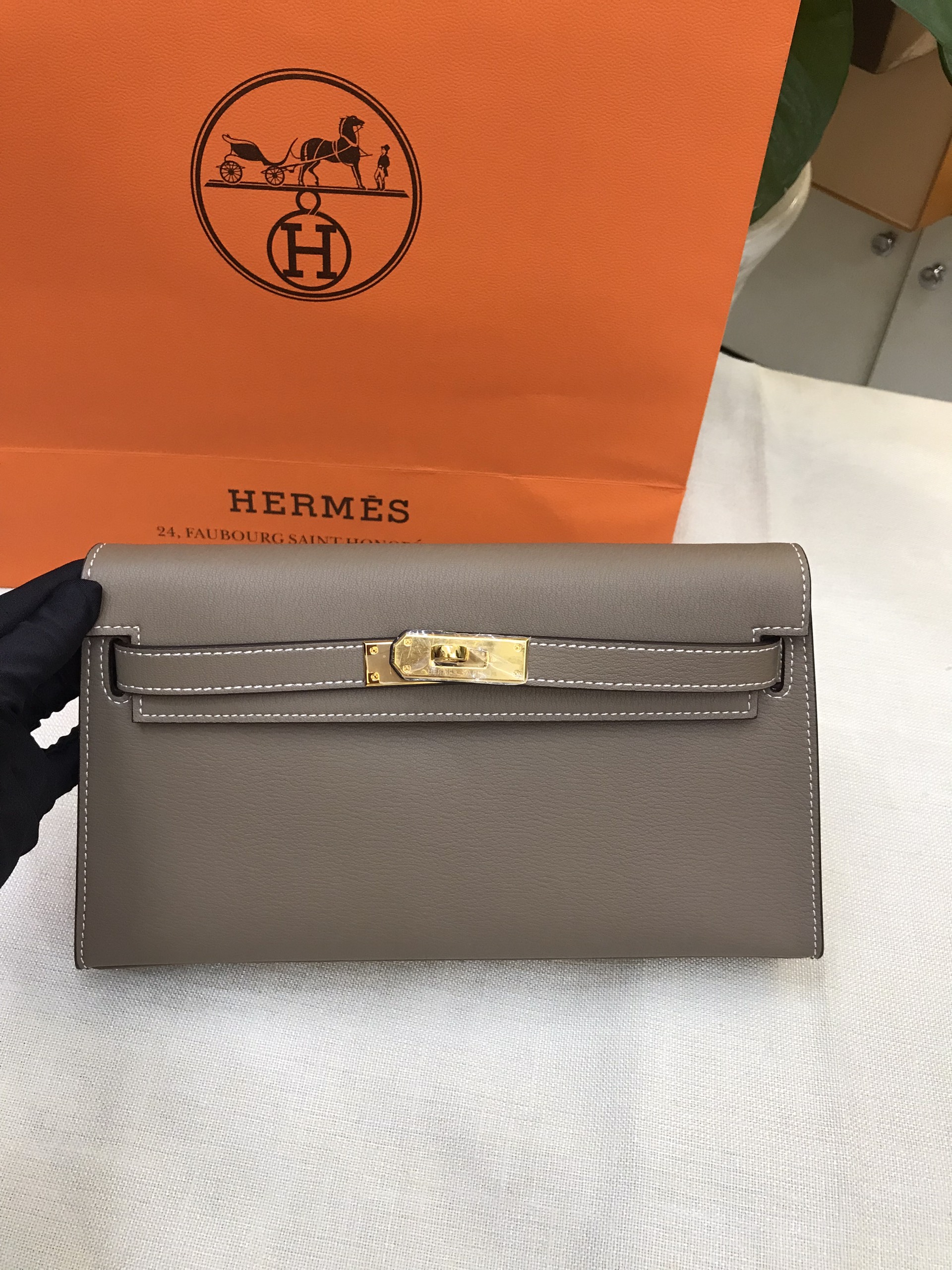 Túi Hermes Kelly Elan Bag Super Màu Xám Size 22cm