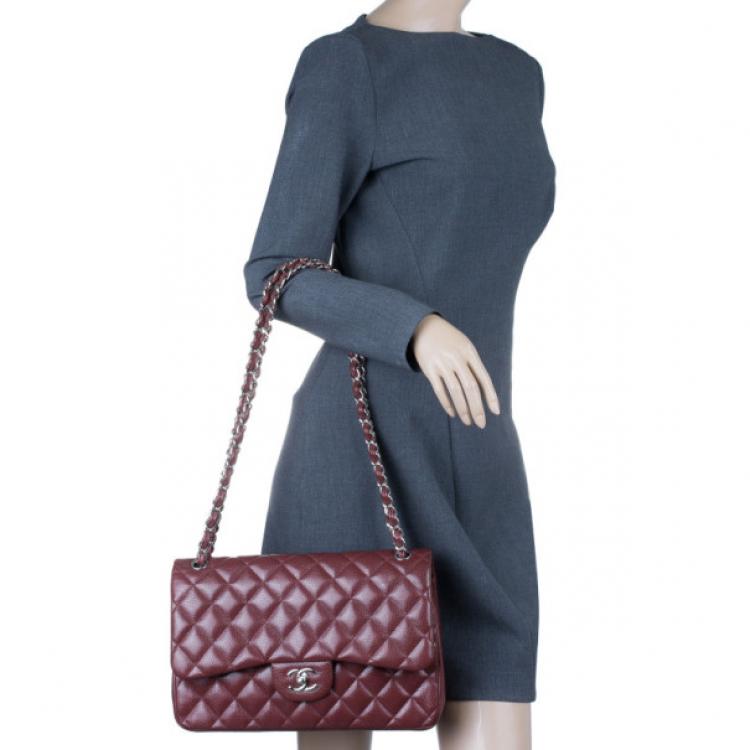 Túi Xách Chanel Super Classic Burgundy Caviar Màu Đỏ