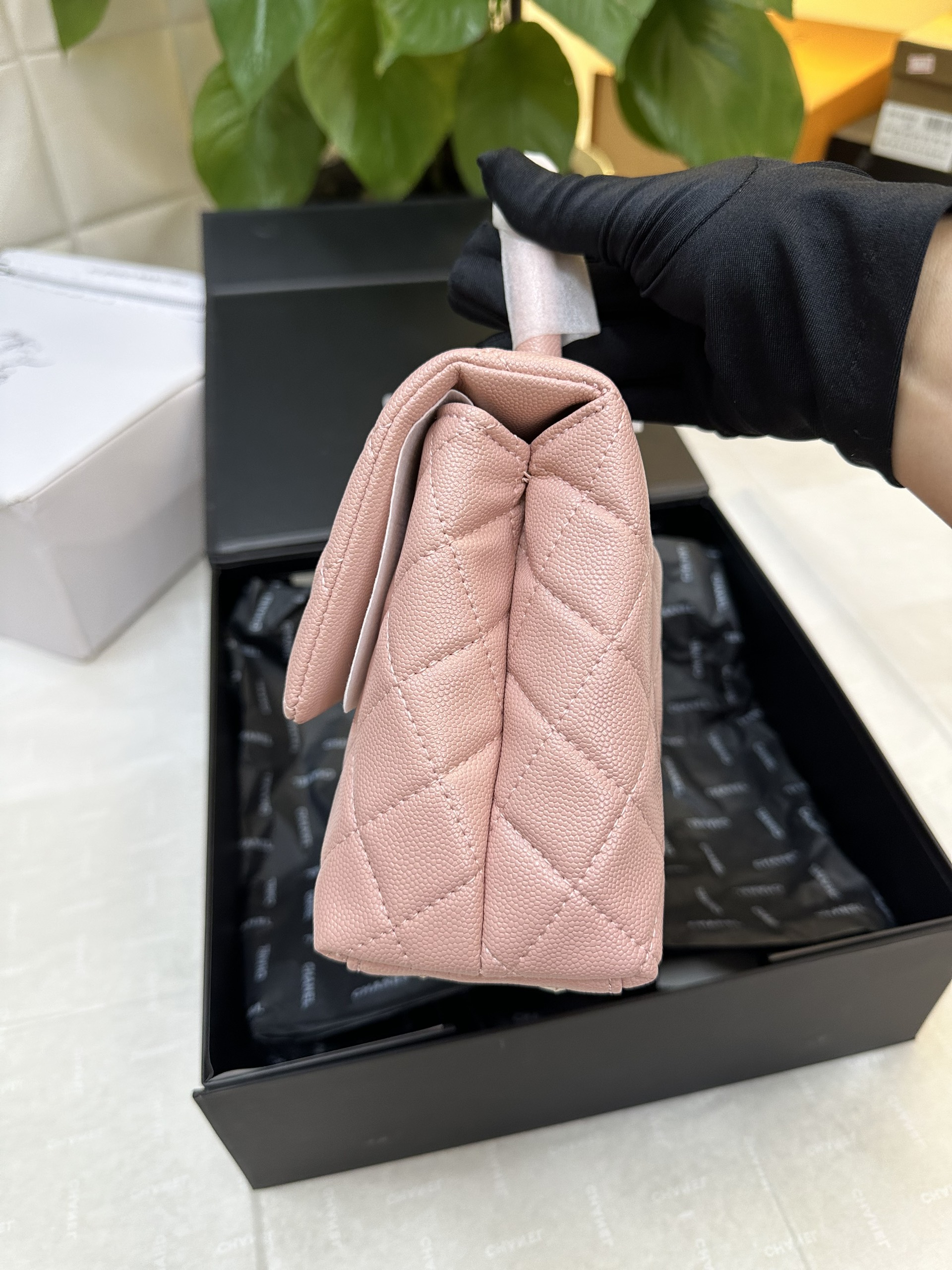 Túi Chanel Coco Super Màu Hồng Logo Gold Size 23cm