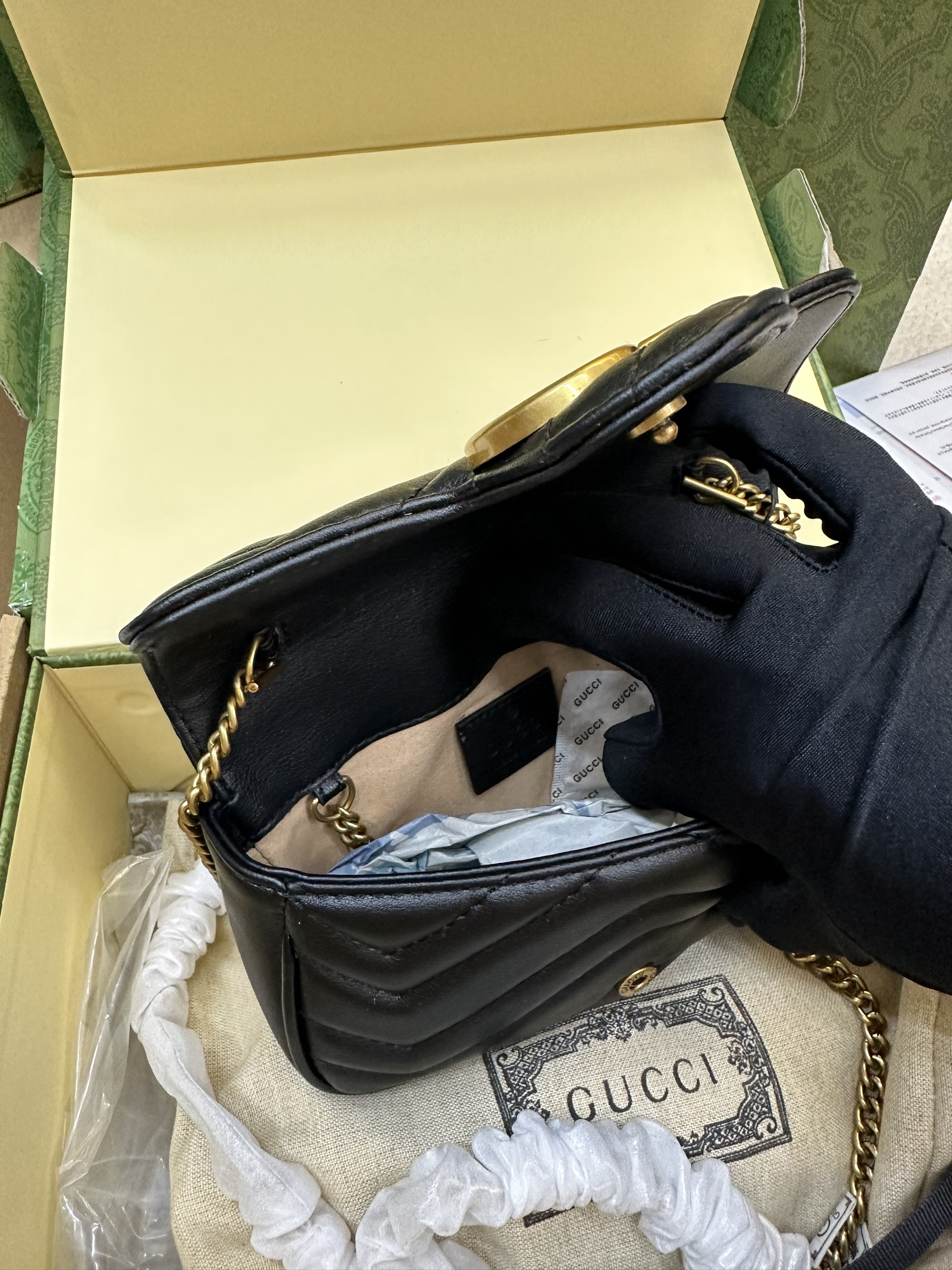 ️️️️️️Túi xách Gucci Marmont Super  Small Màu Đen Size 16cm 476433