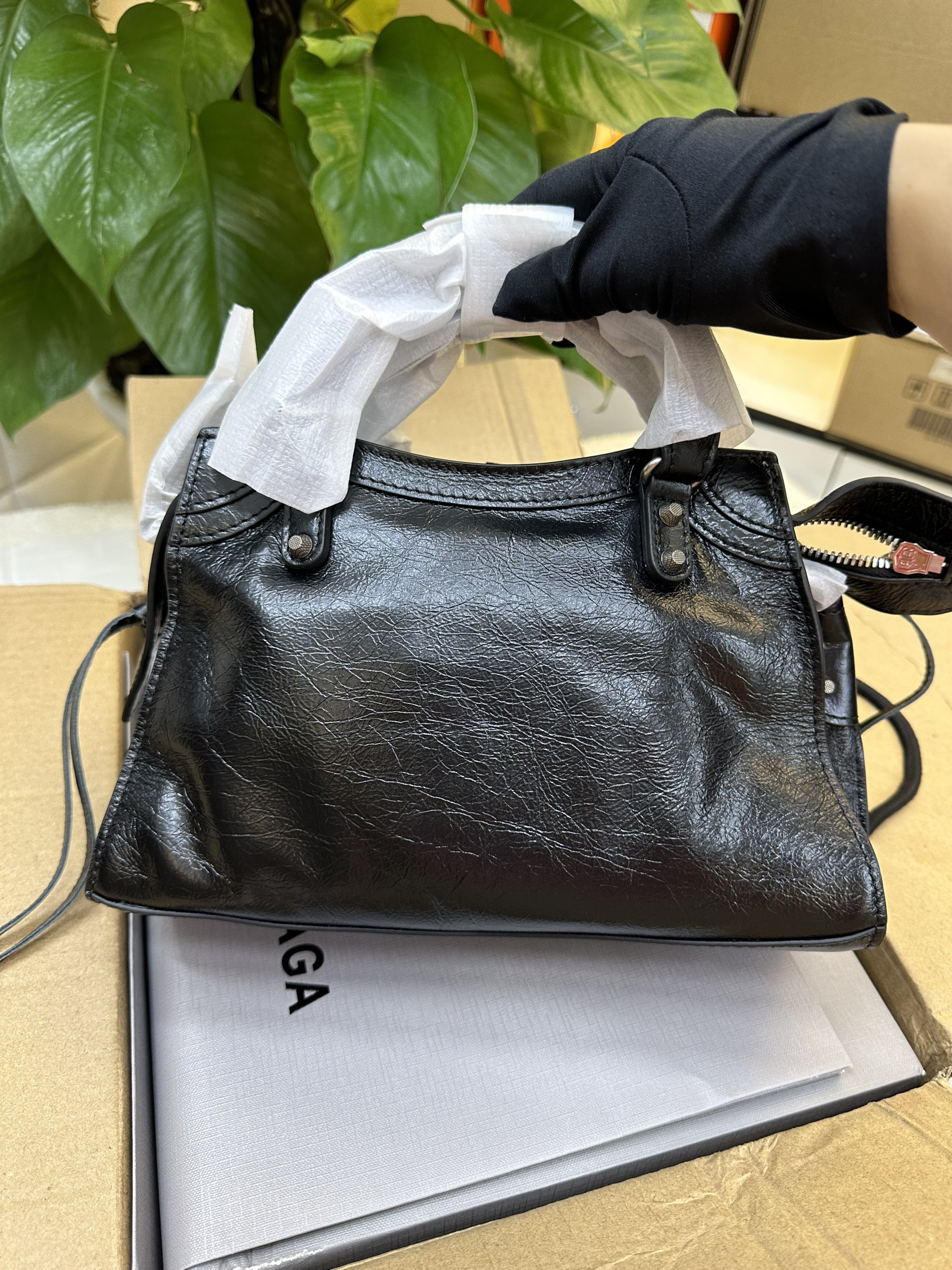 Túi Balenciaga Wonmen%&&&%s Neo Cagole Mini Tote Bag In Black Màu Đen Size 21cm