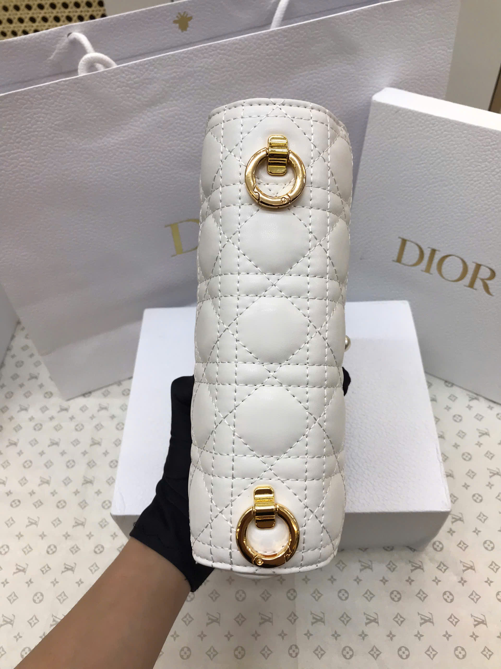 Túi Dior Small Dior Jolie Top Handle Bag Super Màu Trắng Size 22cm