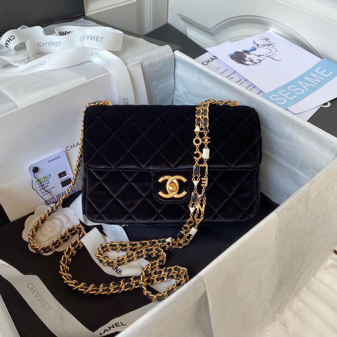 Túi Xách Chanel Classic Nhung SIêu Cấp Size 23cm AS3432