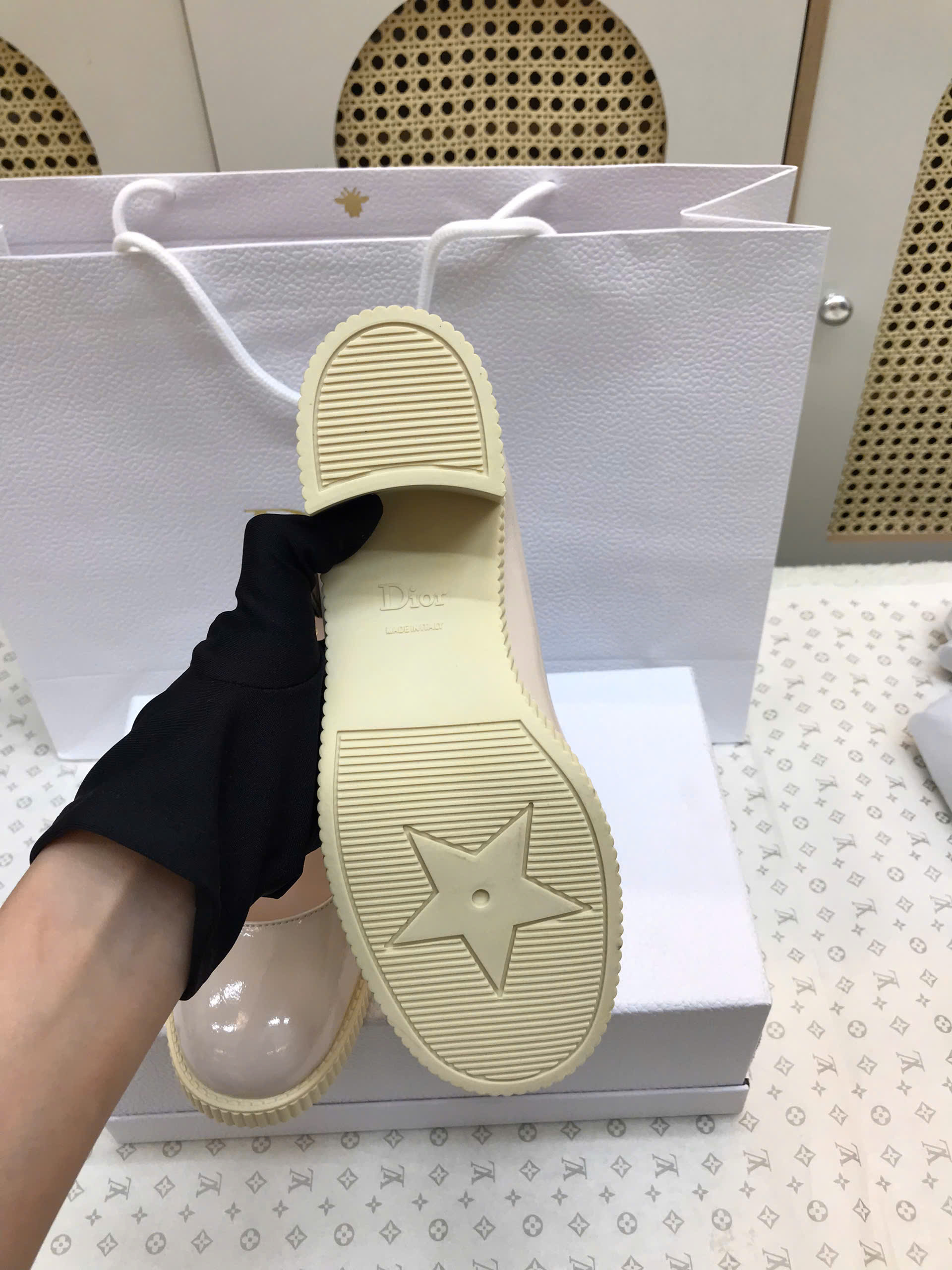 Giày Dior D-Doll Pump White Shiny Calfskin SIêu Cấp Màu Trắng Size 35