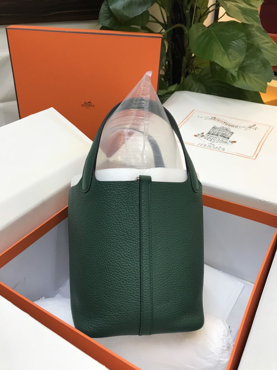 Túi Hermes Picotin 22 Vip Màu Xanh Rêu Khóa Bạc Size 22cm Chưa Kèm Box