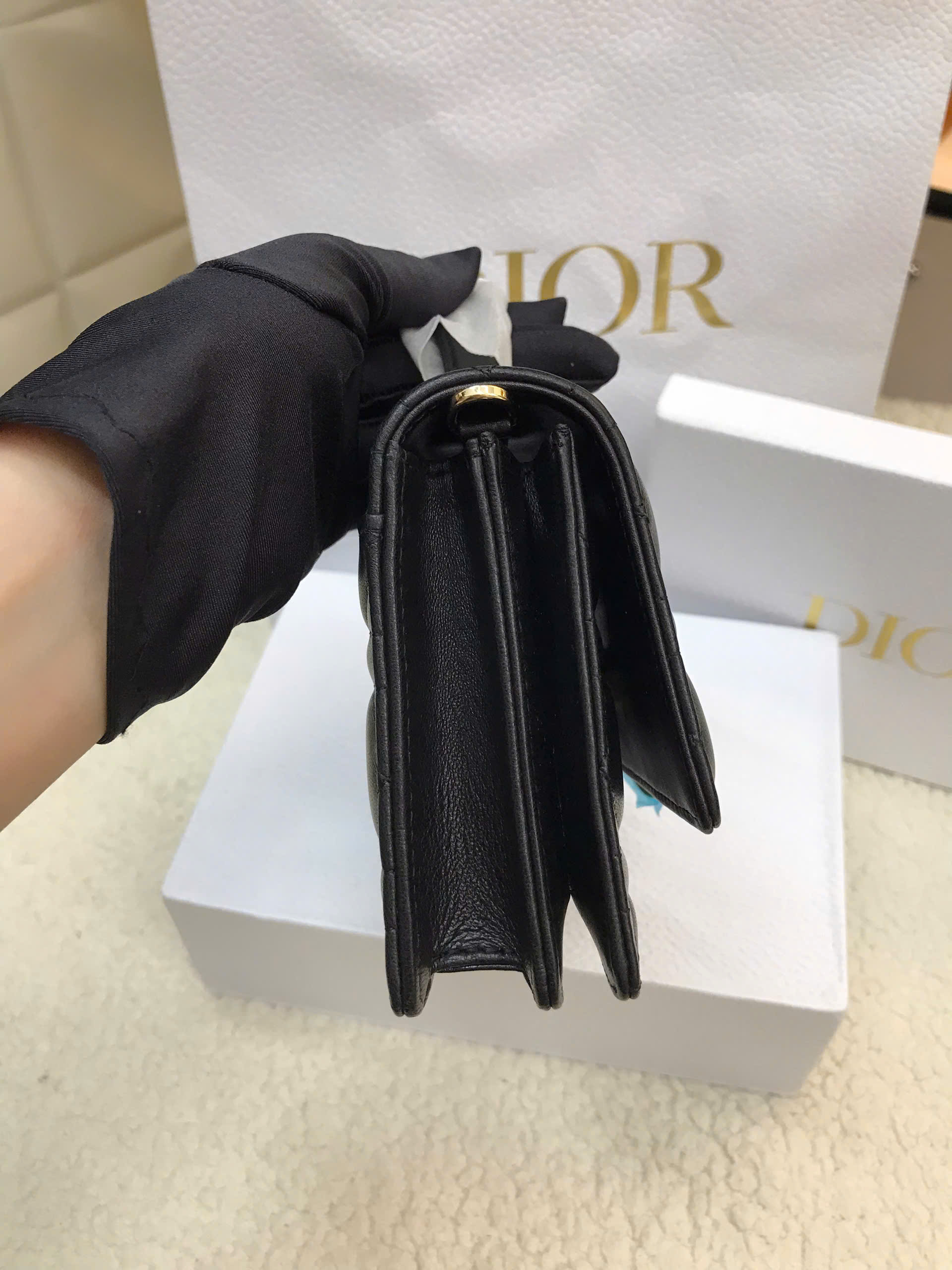 Túi My Dior Mini Bag Black Cannage Lambskin Siêu Cấp Màu Đen Size 21cm