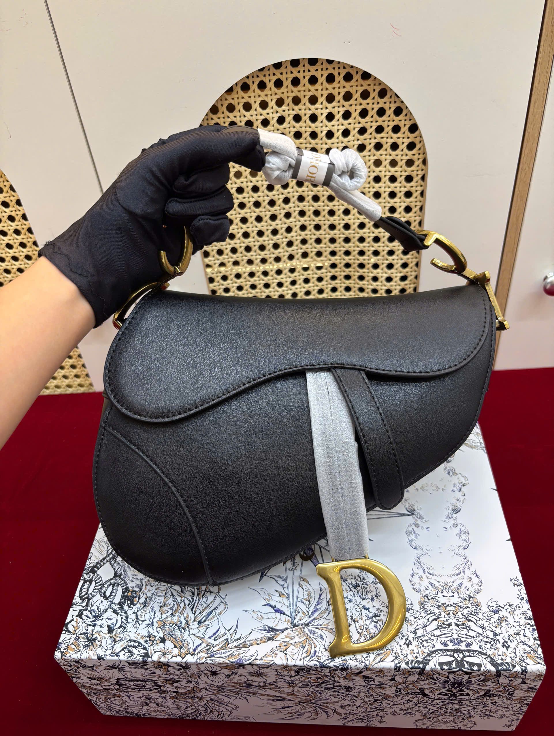 Túi Xách Dior Saddle Bag With Strap Super Màu Đen Size 25.5cm