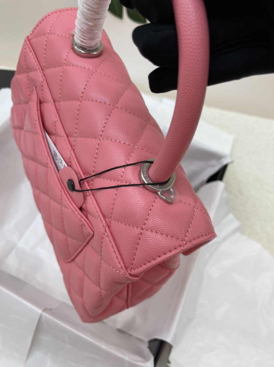 Túi Xách Chanel Coco Khóa Bạc Super Màu Hồng Size 23cm