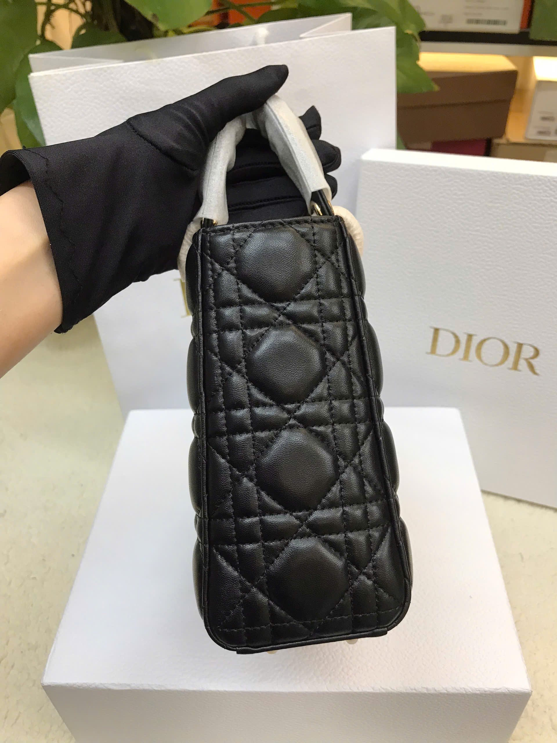 Túi Small Lady Dior Black Bag Vip Màu Đen Size 20cm