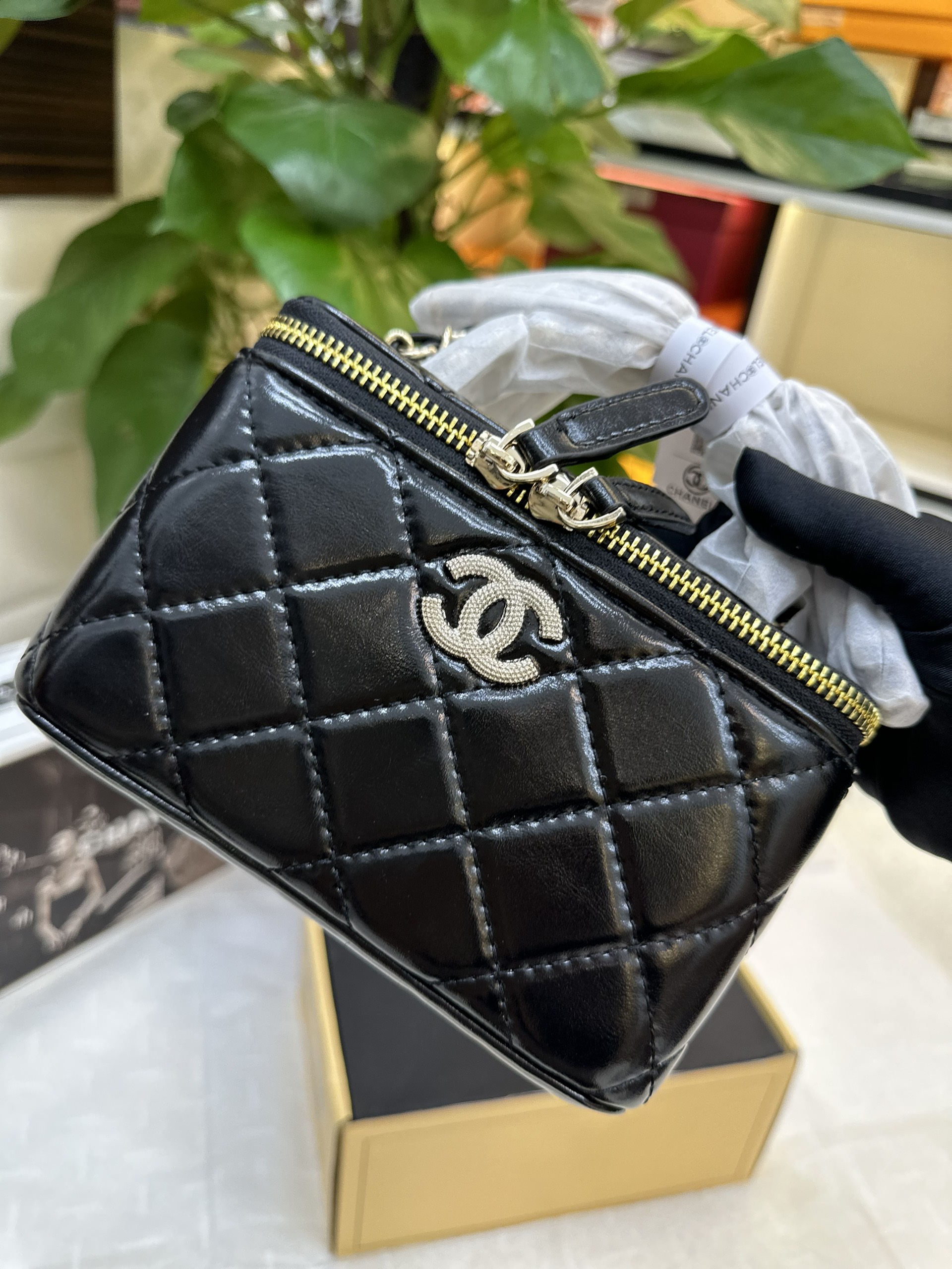 Túi Chanel Vanity Super Màu Đen Size 17cm