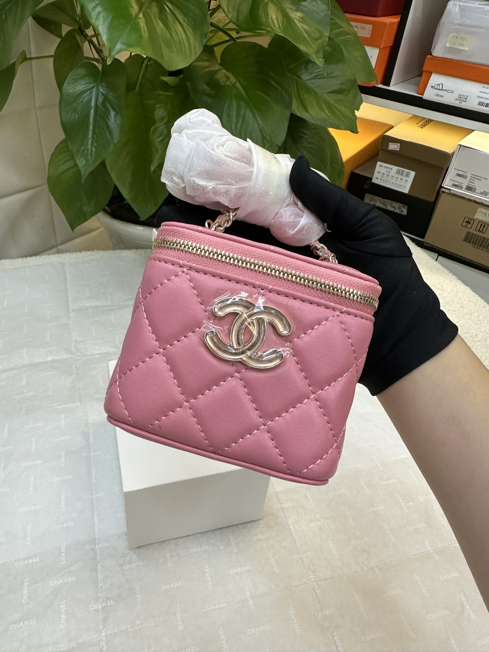 Túi Chanel Vanity Mini Pink Siêu Cấp Màu Hồng